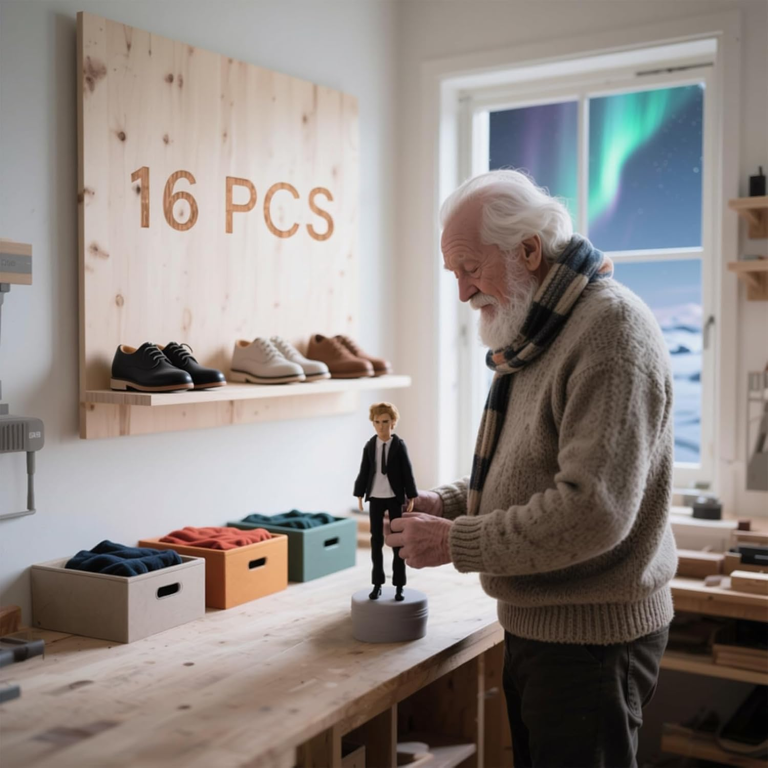 Barwa Lot 16 Items Clothes for 12 Inch Boy Doll EU CE-EN71 Certified Include 4 Sets Casual Wear Clothes + 5 Pants + 3 PCS Shoes Laptop Water Bottles image number 3