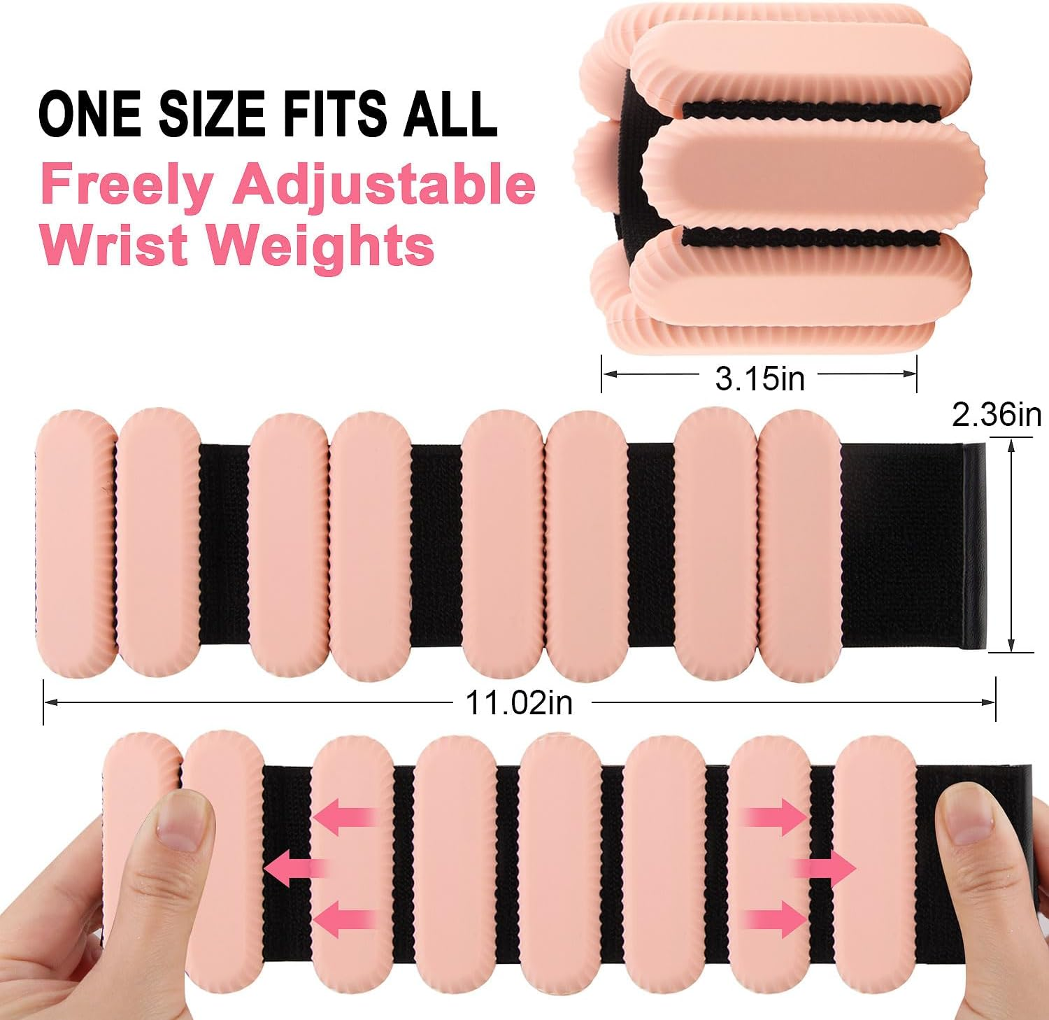 Wrist Weights for Women,Wrist Ankle Weights for Strength Training,Graded Silicone Weighted Bracelet for Walking, Running, Yoga, Aerobics, Adjustable Training Intensity Ankle Weights for Women Set of 2 image number 2