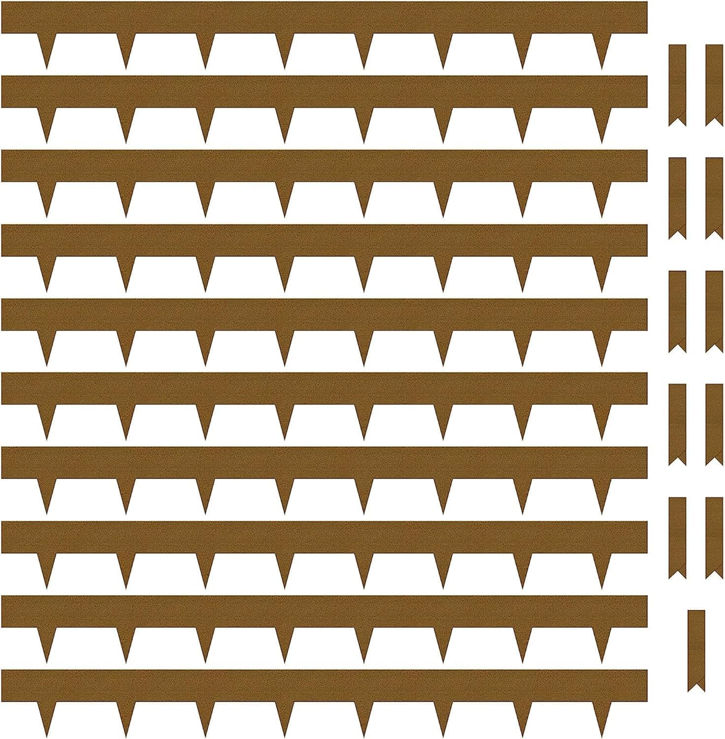 Homodoskey Flexible Garden Edging Borders 10-Pack Corten Steel Landscape Lawn Edging - 4.5In H Black Powder Coated Bendable Metal Strips-Rusted Border W/ 11 Clips(33Ft Total) (Black)