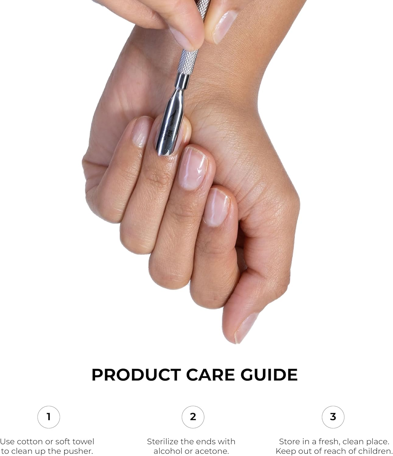 NGHIA - P.03 Stainless Steel Nail Cuticle Pusher Double Ended Spoon & Pointed image number 2