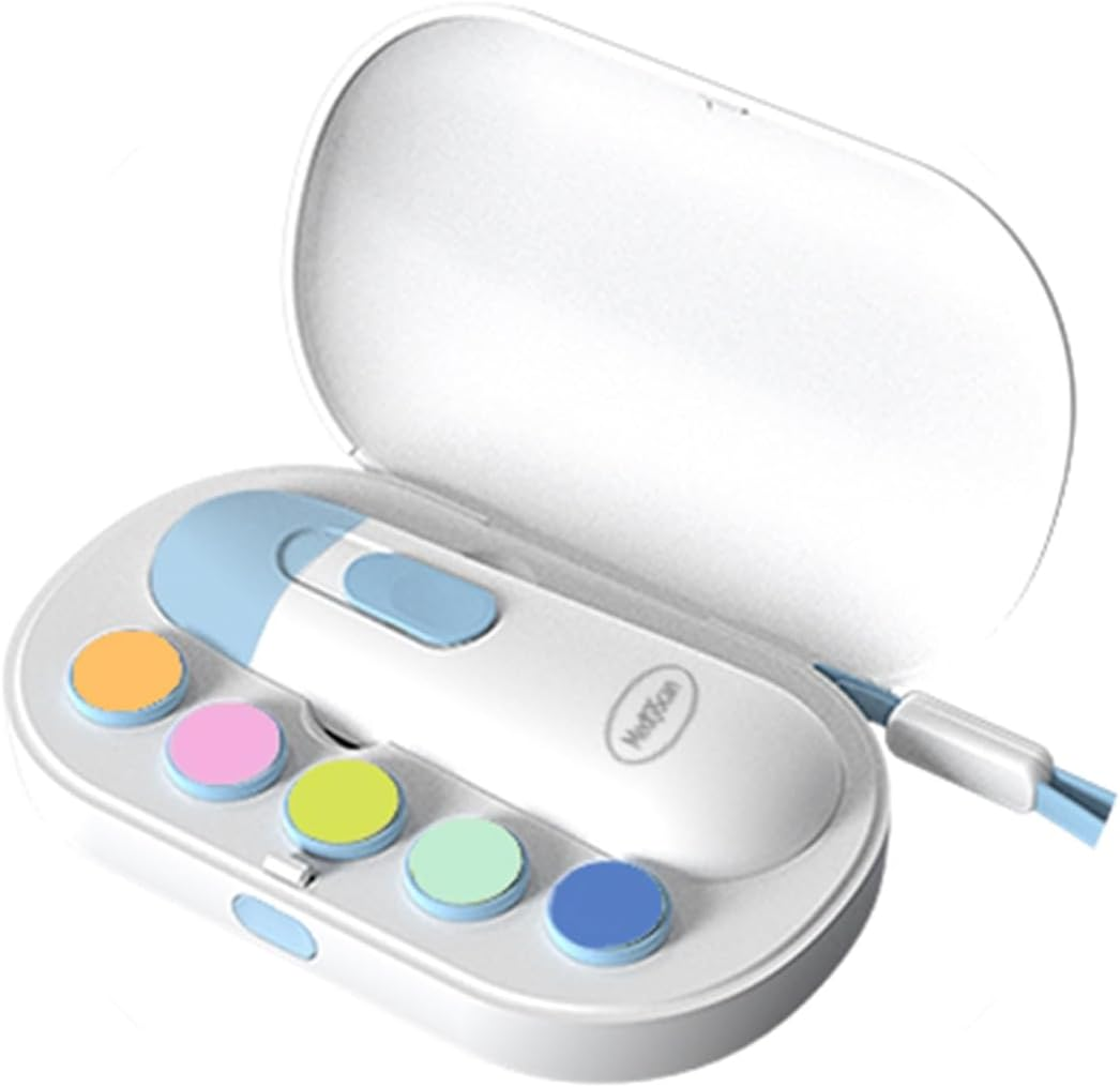 L'Il Nail Buffer &ndash; Electric Baby Nail Trimmer with LED Light, 5 Buffer Heads, Quiet & Safe Infant Nail File, Portable Baby Manicure Set, Includes Batteries & Carry Case image number 4