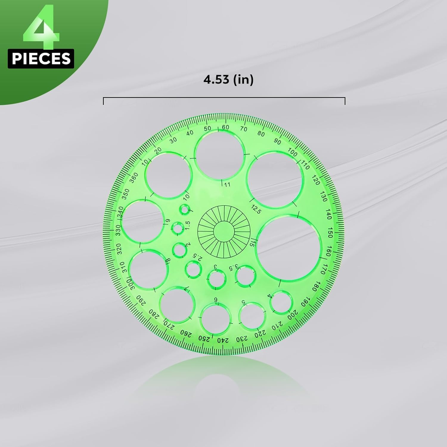 Circle Template & Stencil 4-Pack Set Drafting Templates for Architecture, Engineering, Art Design, Office & School Multi-Size Reusable Drafting Tools image number 3