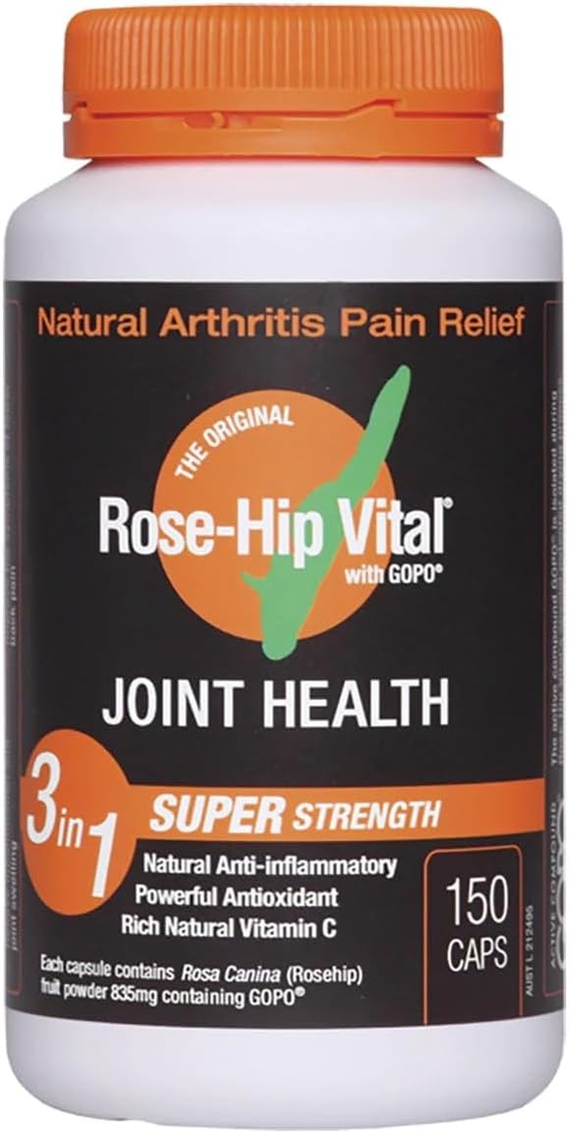 Rose-Hip Vital Super Strength Joint Health Arthritis Pain Relief Capsules, 150 Count