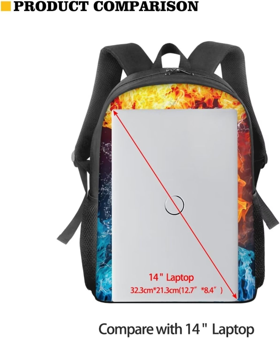 Chaqlin 15 Inch Backpack Schoolbags for Boys Girls Casual Sport Daypack Elementary Primary Large Capacity Bookbags - Axolotl Flower image number 3