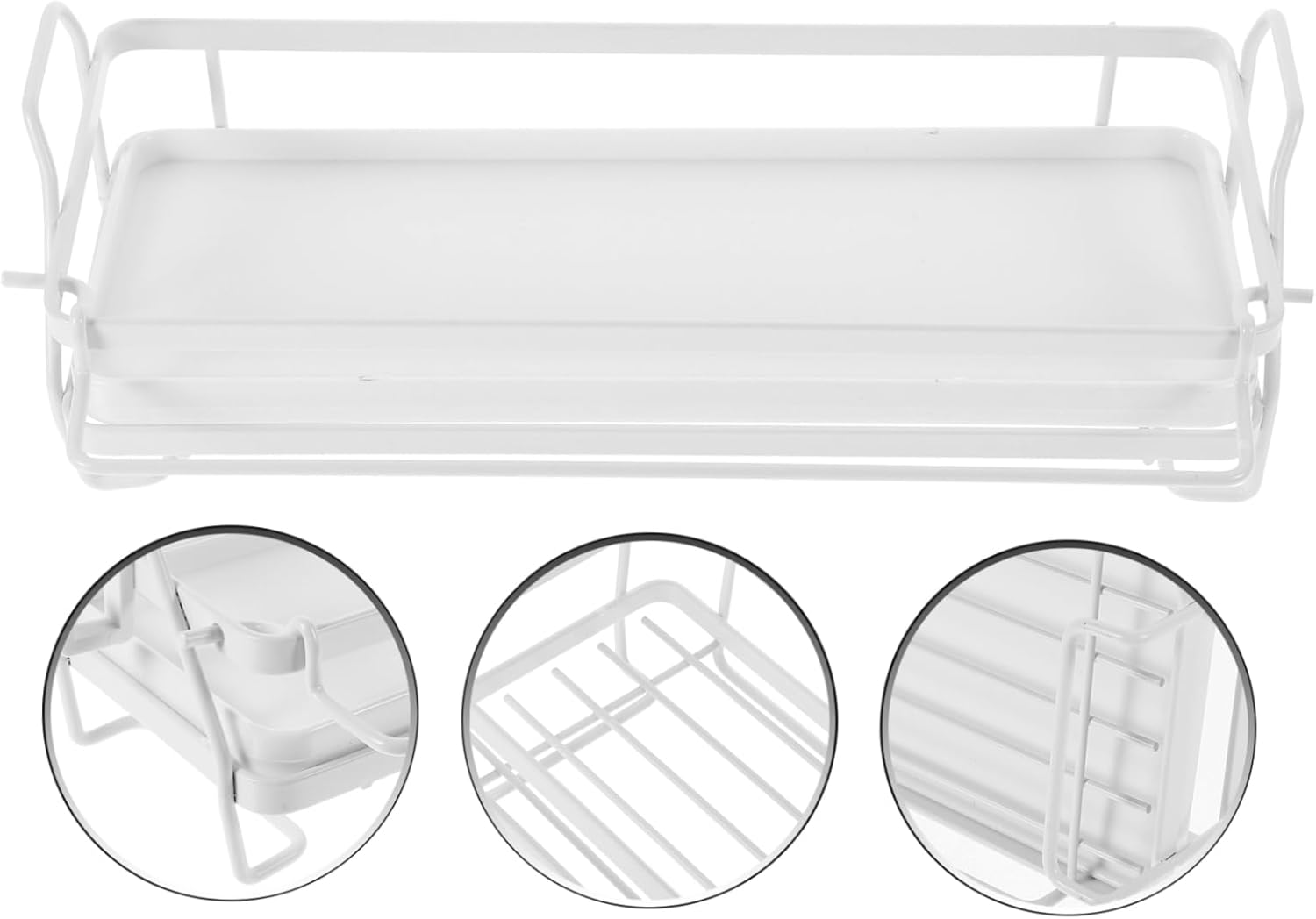 Homoyoyo Wall Mounted Rag Rack Kitchen Shelf Stainless Steel Storage Shelf for Seasoning Sponge Drain Basket Home Kitchen image number 4