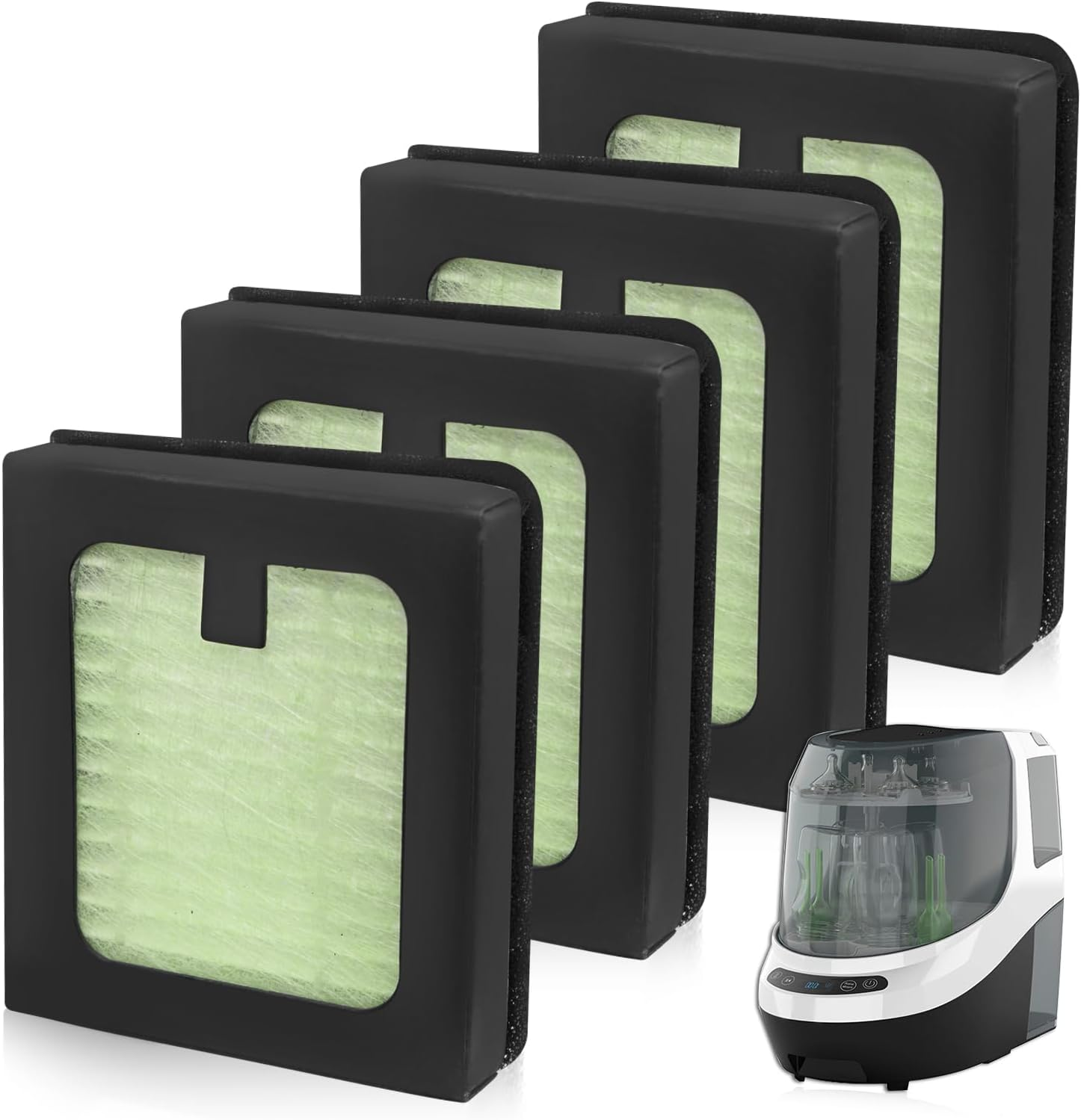 4 Pack HEPA Filter Replacement Compatible with Baby Brezza Bottle Dryer Advanced and Baby Brezza Bottle Washer Pro image number 2