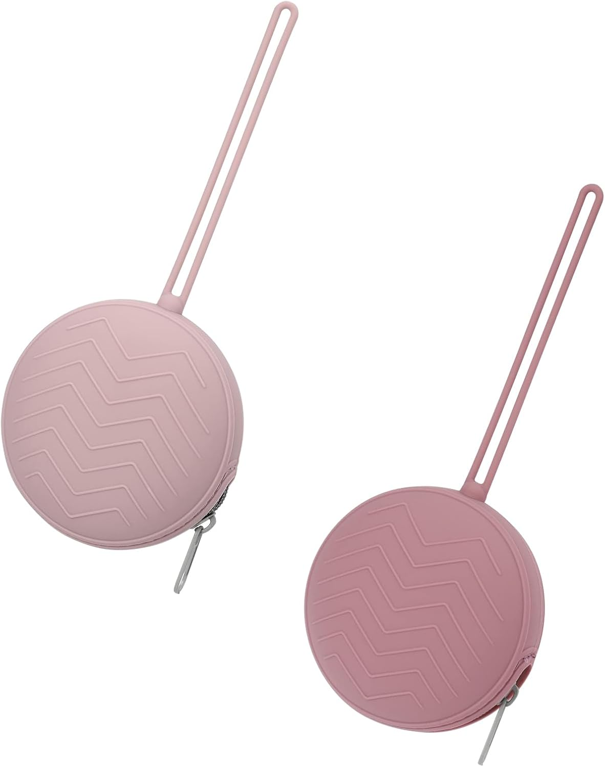 2 Pack Pacifier Holder Case, Bpa-Free Silicone Pacifier Pouch & Container for Newborn Babies, Boys & Girls, Portable for Stroller, Diaper Bag - Powder Rose, Dusty Lilac image number 4