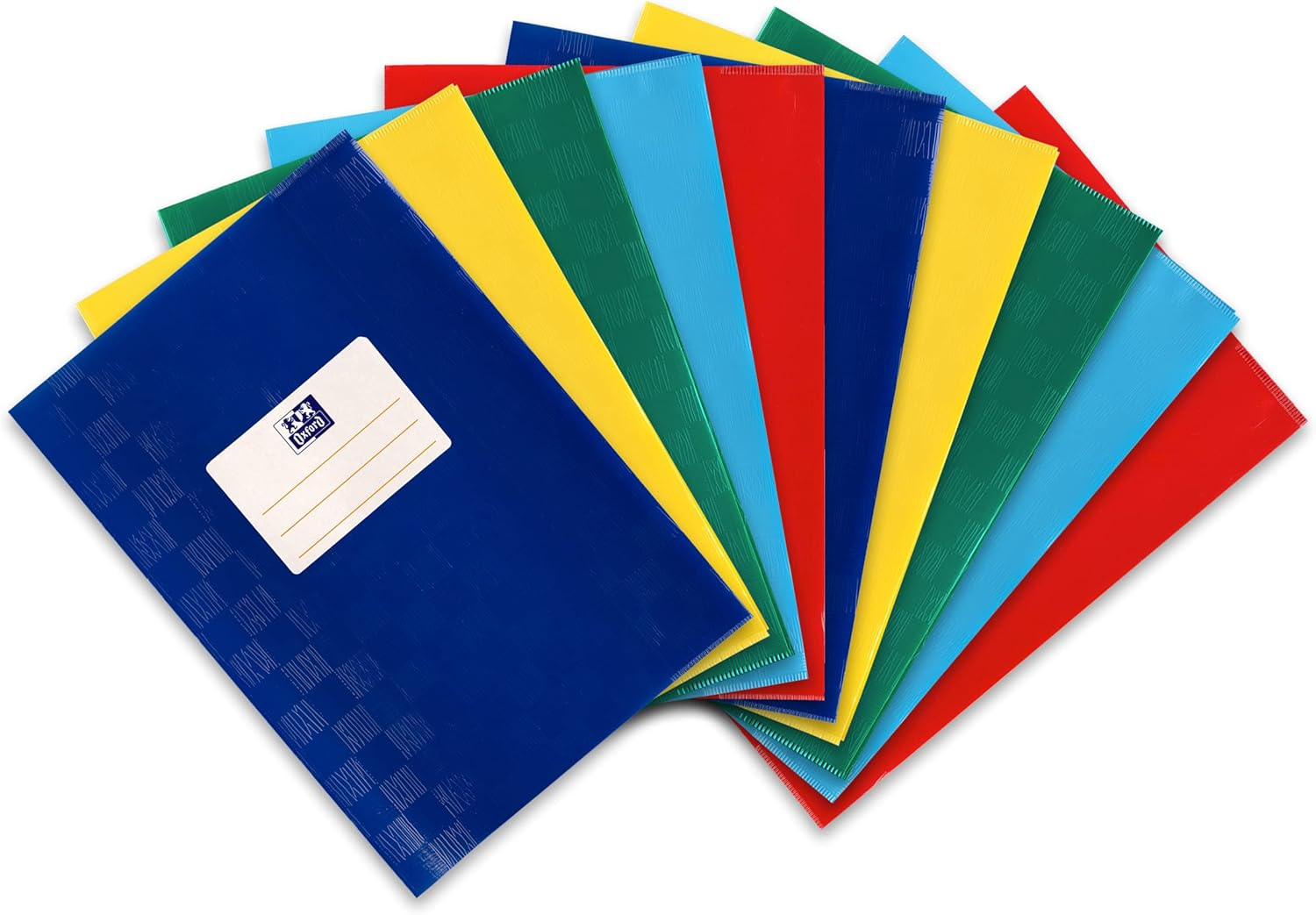 Oxford A4 Raffia Notebook Cover with Label 5 Colours Pack of 10 image number 3