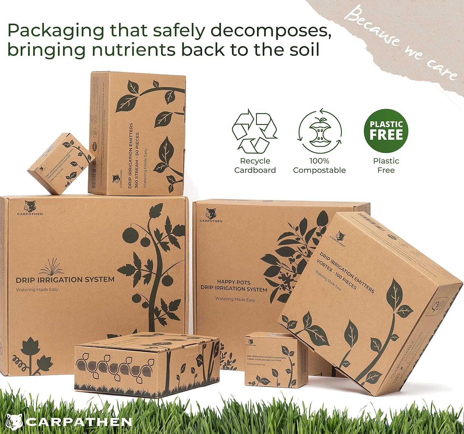 CARPATHEN 5/16 Drip Irrigation Tubing - Mainline - (.42" OD X .30" ID) 100 Ft Black PVC Water Line