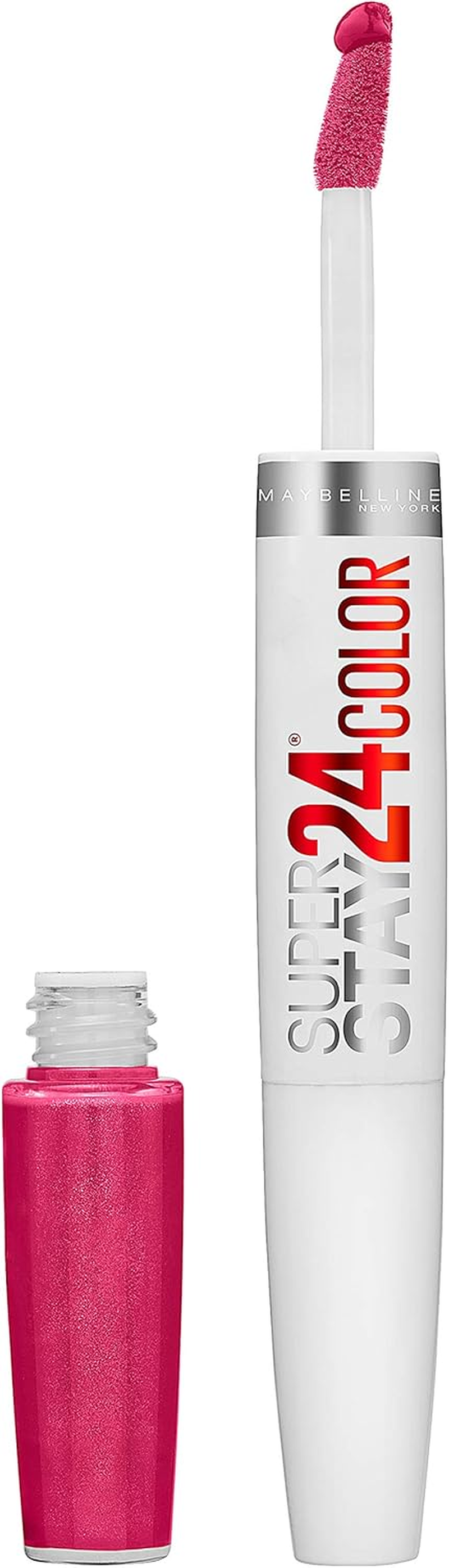 Maybelline New York Super Stay 24, 2-Step Liquid Lipstick Makeup, Long Lasting Highly Pigmented Color with Moisturizing Balm, Optic Ruby, Ruby Red, 1 Count