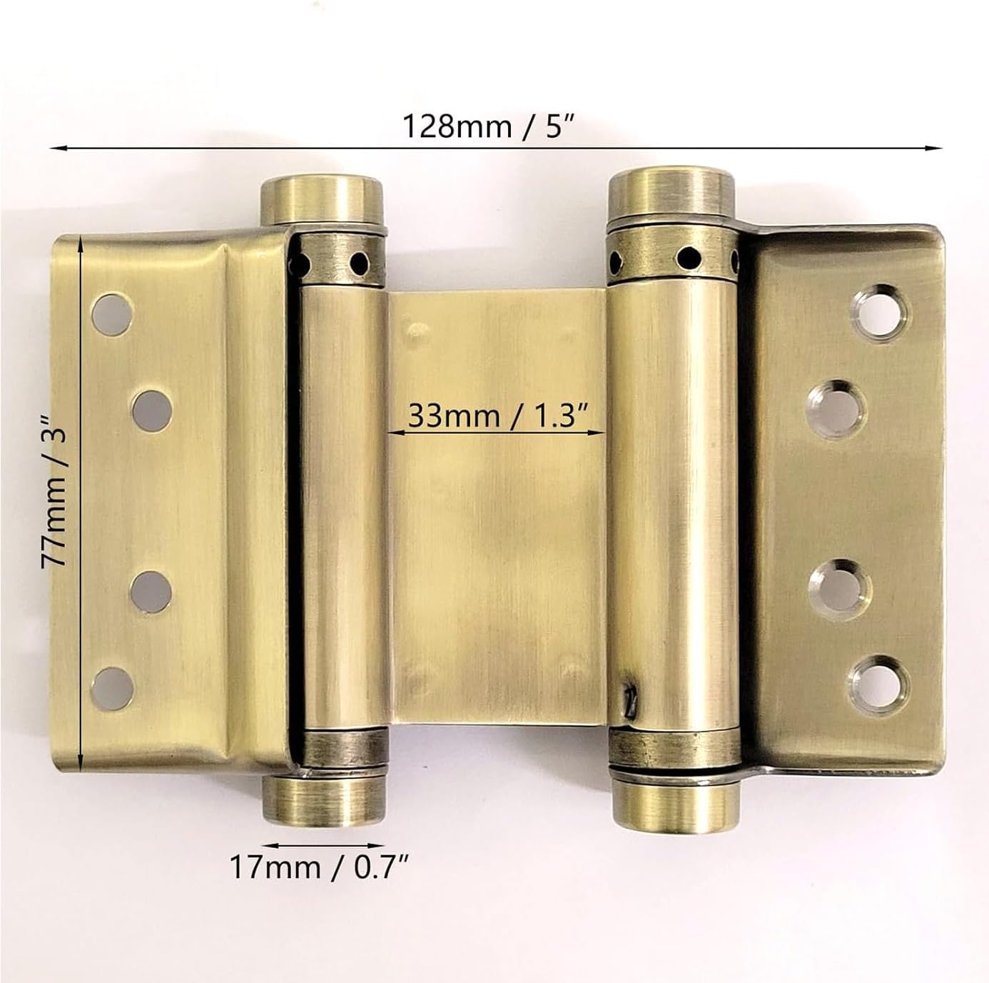 Pair of 3'' Stainless Steel Double Action Spring Door Hinge for Saloon Cafe Door Shop Multi-Color (Ancient Bronze) image number 1