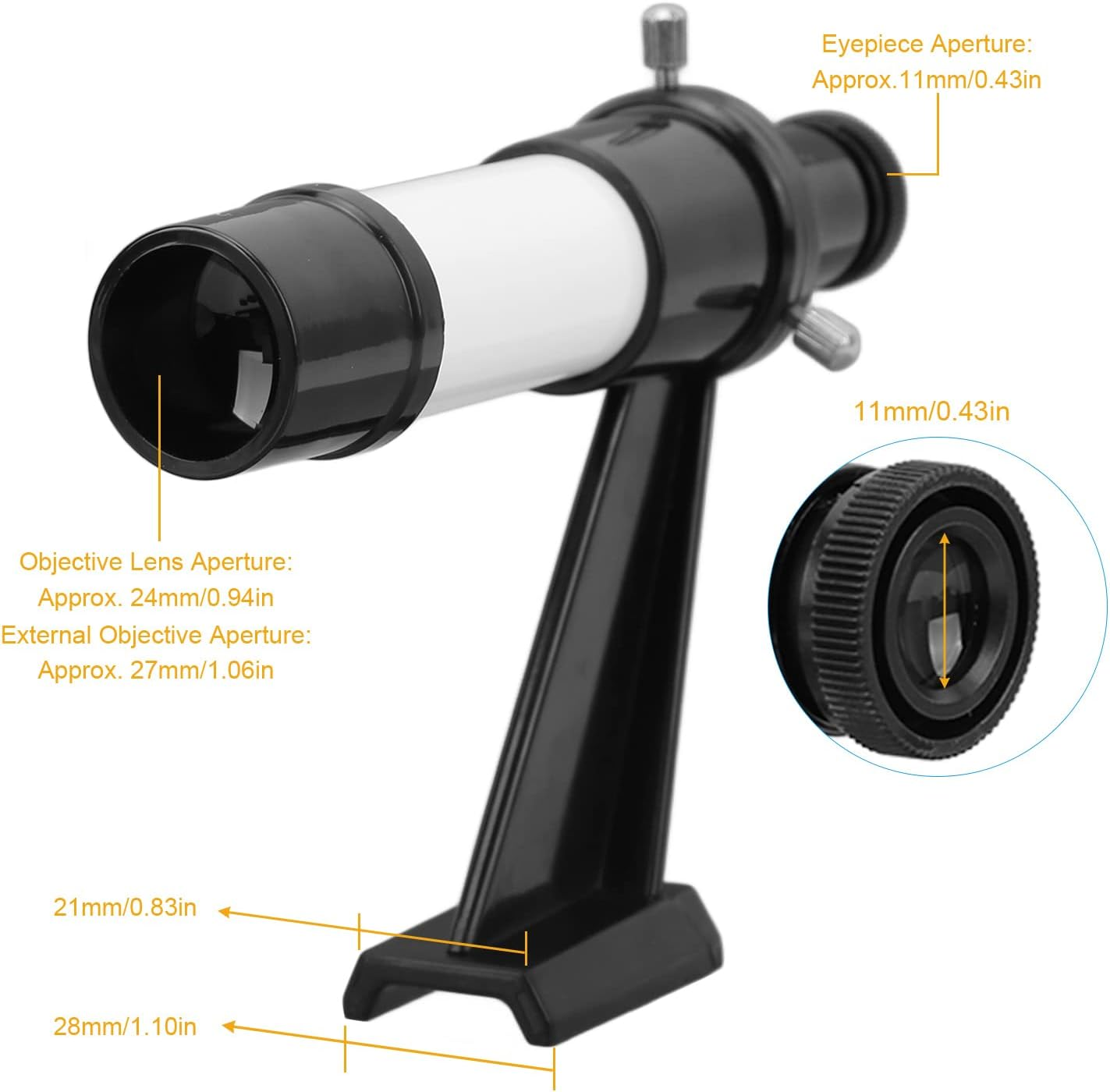 Dpofirs 5X Angled Finder Scope, 5X24 with Base Stand for Astronomy Telescope, Beginner, All Ages, Experienced Astronomers, Traveling Stargazers image number 4