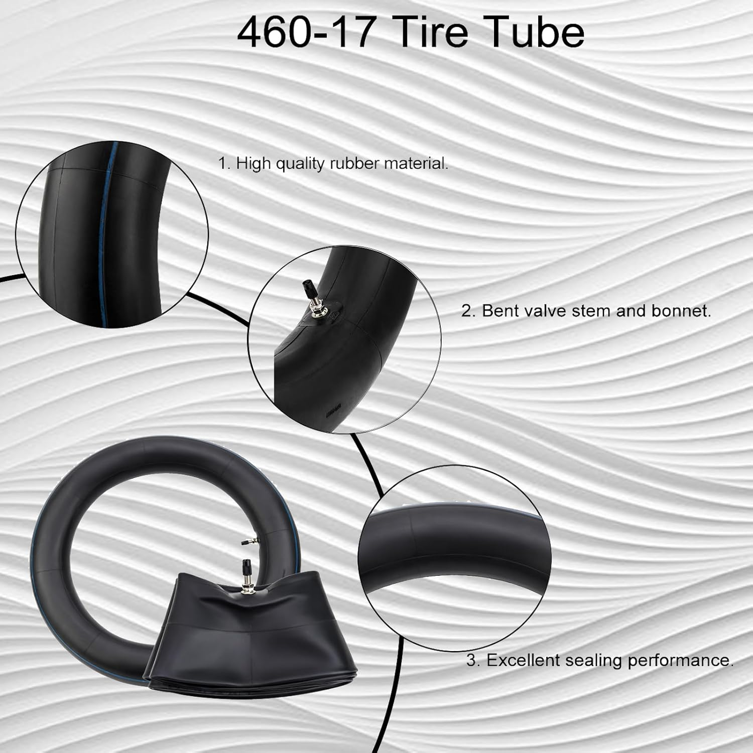 AWSZH 460-17 Tire Inner Tube 130/70-17 130/80-17 140/70-17 140/80-17 Heavy Duty Tube TR4 Straight Valve Stem Compatible with KLR250 1985-2005 KL250 1980-2001 XL350R 1984-1985 XT250 1980-1984 (1Pc) image number 6
