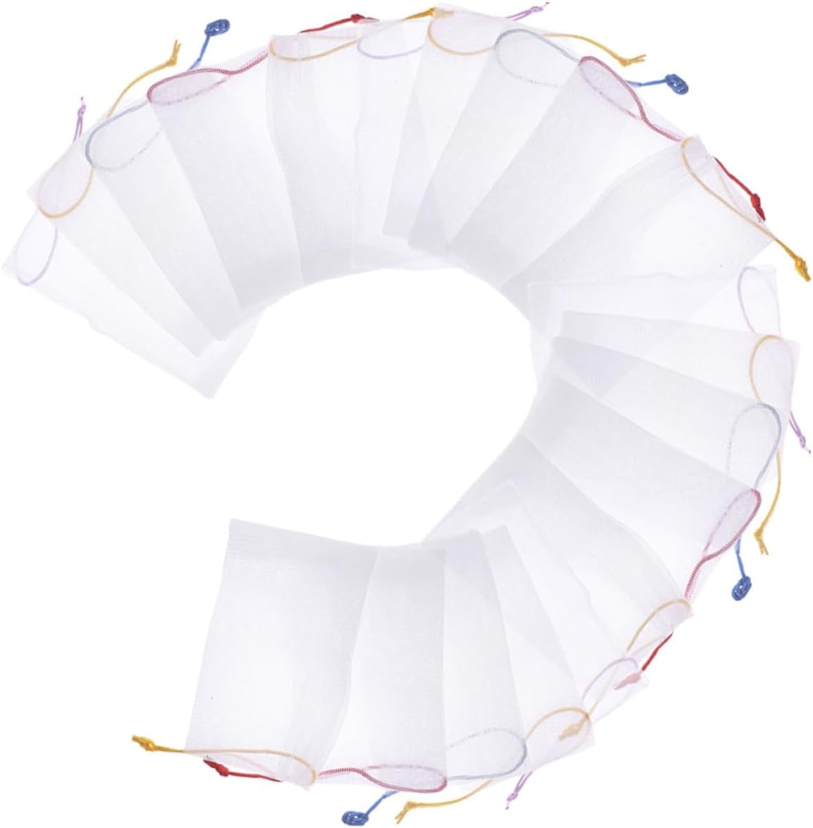 Cabilock 90Pcs Pe Mesh Soap Bags Soft Shower Soap Pouches Mesh Pouch for Bar Shampoo Storage Versatile Net Bag image number 3