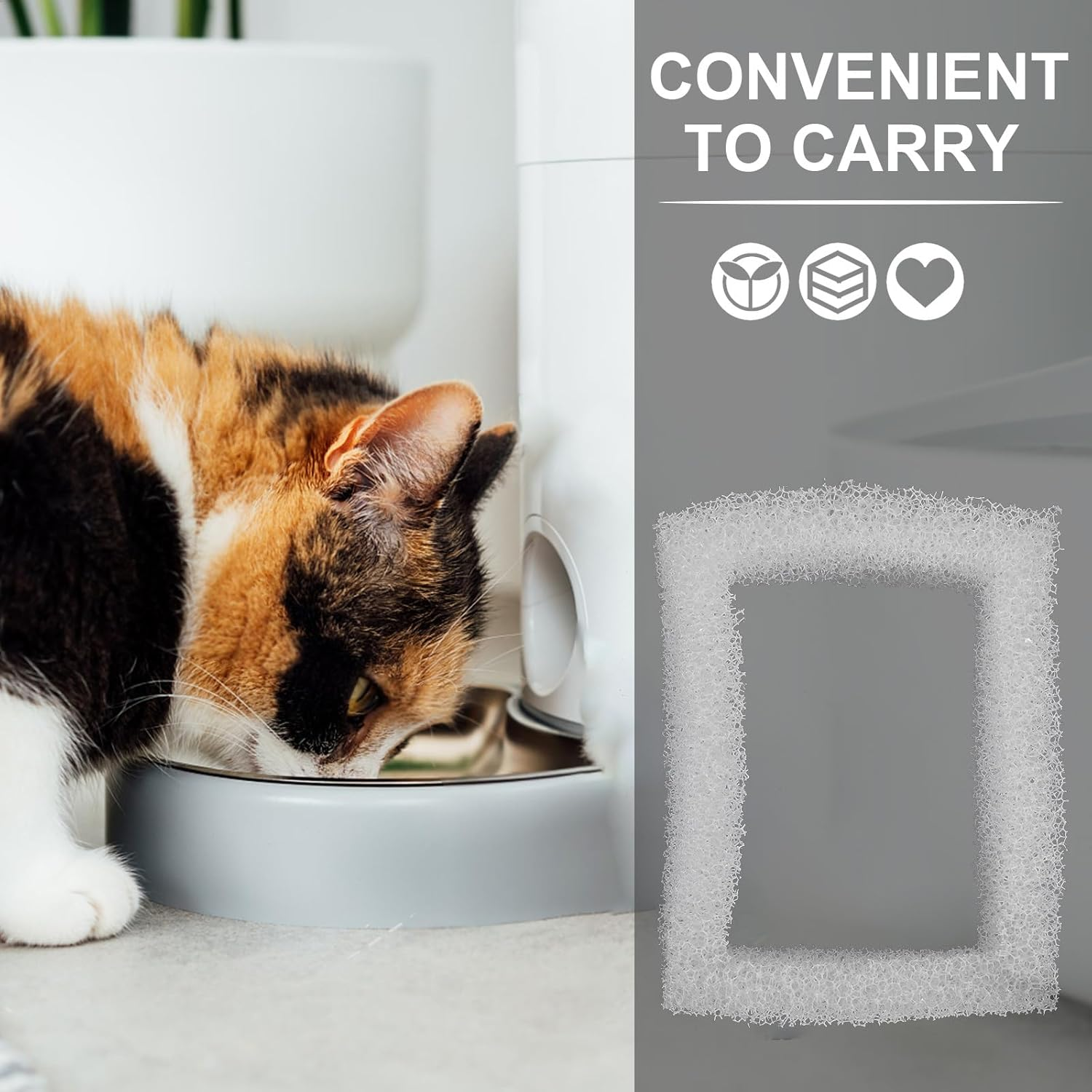 Ipetboom Pack of 12 Accessories for Water Dispenser Cat Water Filter Replacement Foam Filter for Cat Fountain Filter for Cat Drinking Fountain Stainless Steel Cat Pet Sponge Trolley White image number 6