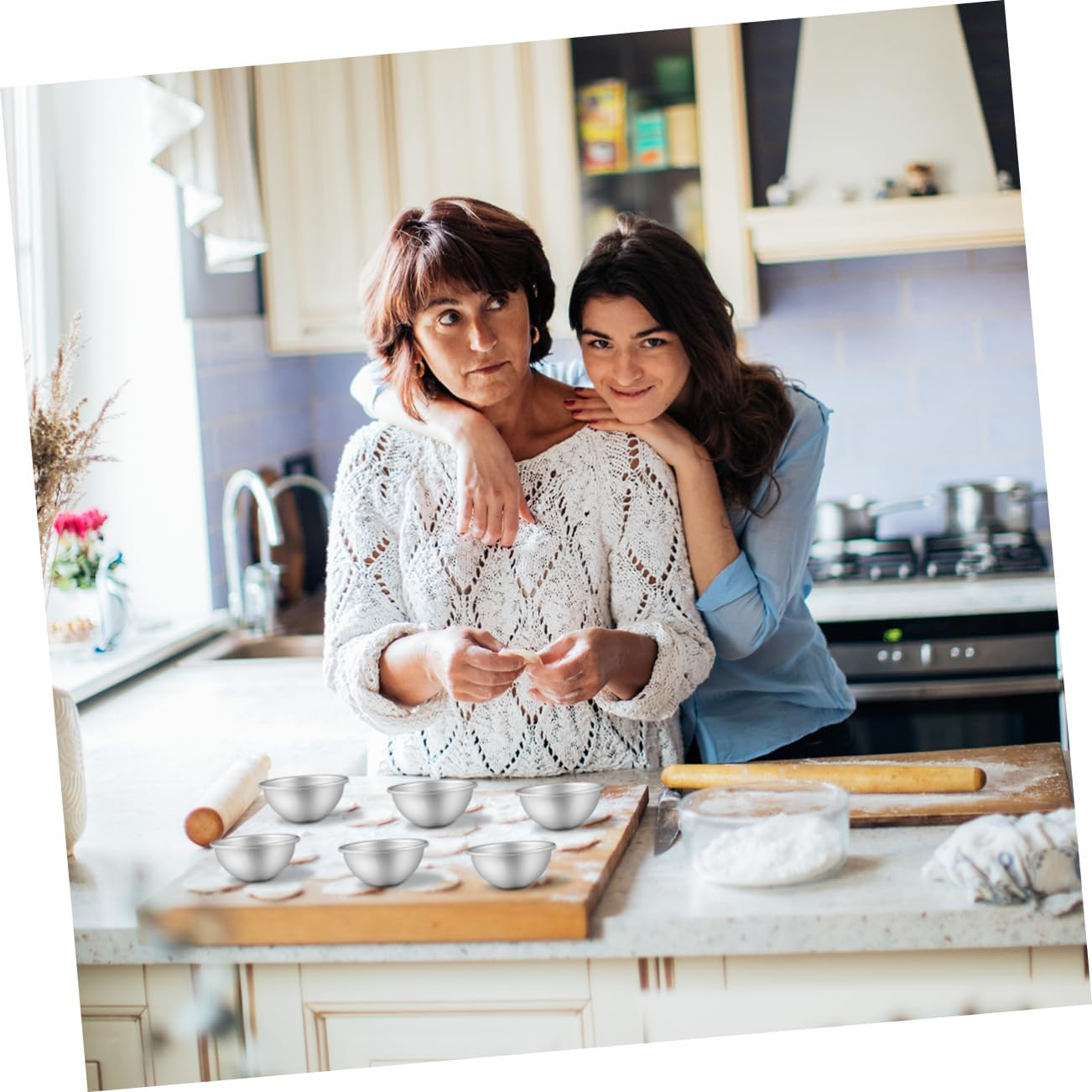 SHINEOFI 4Set DIY Bath Bombs Molds Kit Aluminum Alloy Bath Bomb Molds Non-Stick Safe for Family image number 2