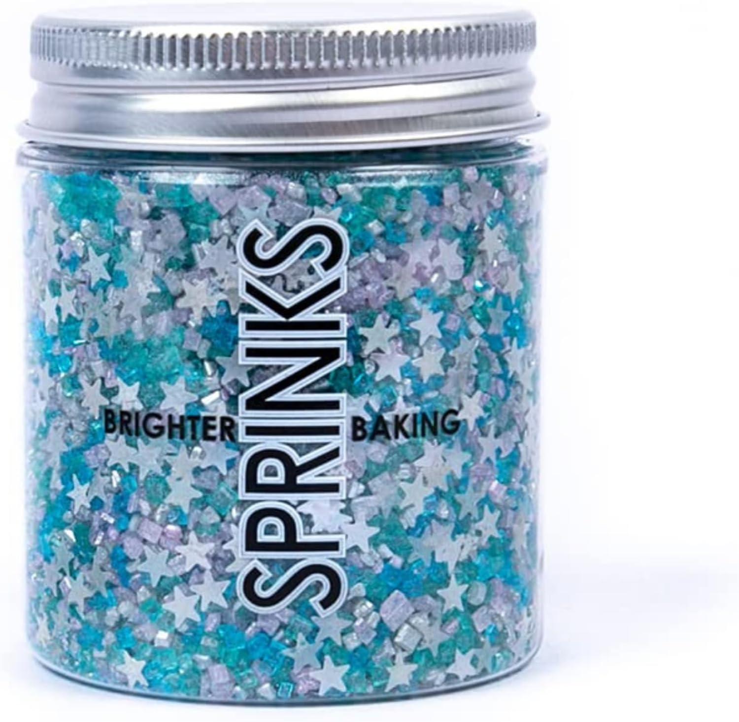 Sprinks Milky Way Glitz Sprinkles - Edible Cake Sprinkles | Holiday Sprinkles | Candy Sprinkles | Cupcake Decorating Sprinkles | Snow Sprinkles | Blue & Silver Sugar Crystals | White Stars | 80G image number 2