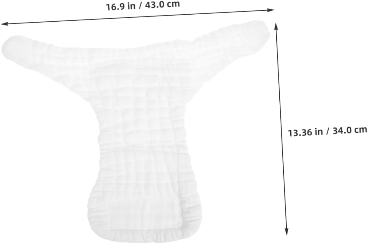 5Pcs Reusable Cotton Baby Nappy Insert Liners White Size M 3-9 Months 5.5-10Kg Breathable Absorbent Diapers Toddler Swim Diaper Liners Suitable for Potty Training and Infant Cloth image number 2