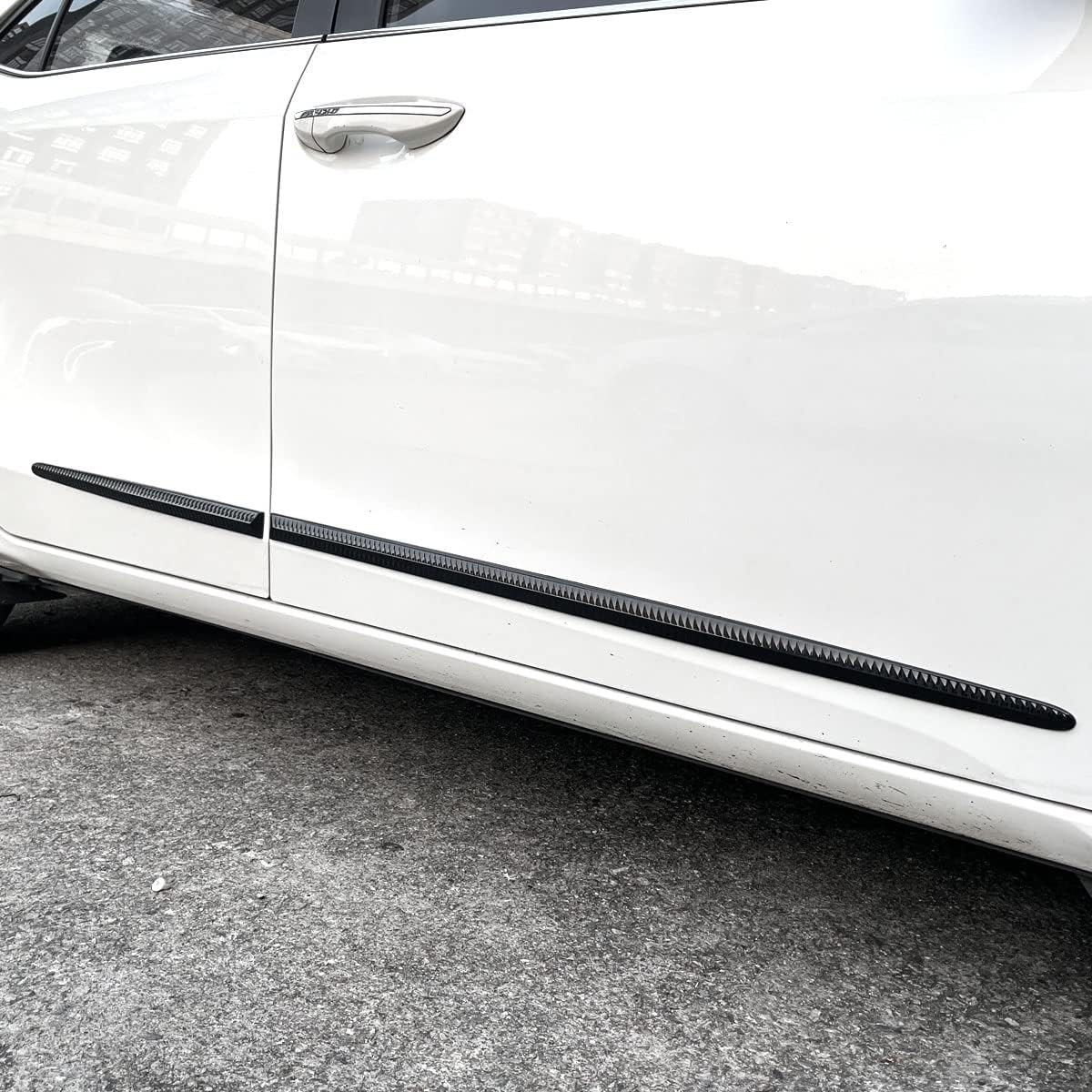 Xmuxhai 4PCS Dent Prevent Car Door Protector,Door Molding Trim Kit Strips,Universal Door Protector Automotive Molding Trim,Prevents Dents Scratches,Bright (Black) image number 1