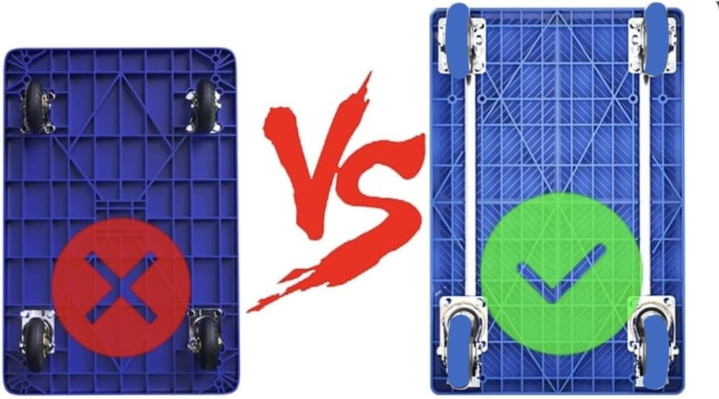 150Kg Foldable Warehouse Platform Trolley Truck Dolly Platform Cart Swivel Wheels Moving Cart Flatbed image number 5