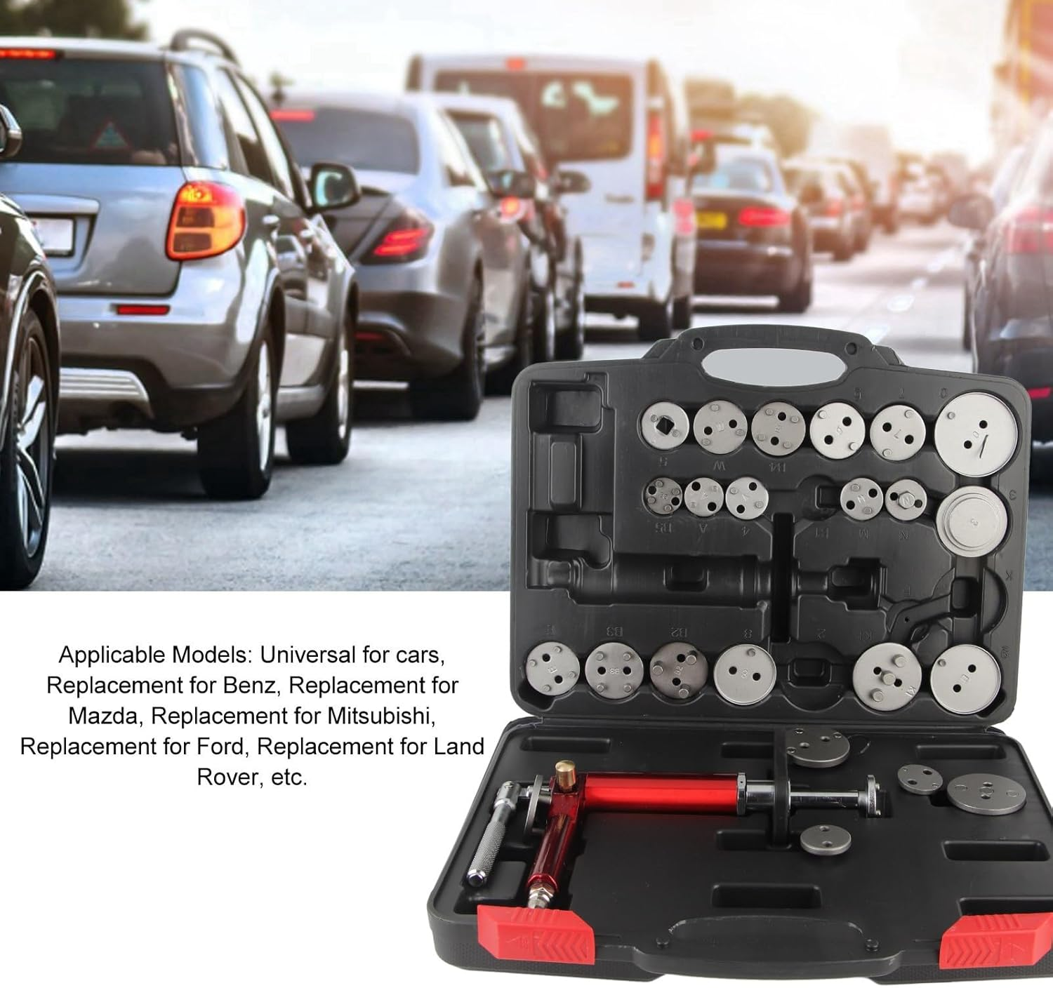 Pneumatic Brake Caliper Piston Wind Back Compression Spreading Tool, Heavy Duty Brake Caliper Compression Tool Caliper Piston Tool for Brake Pad Replacement Reset