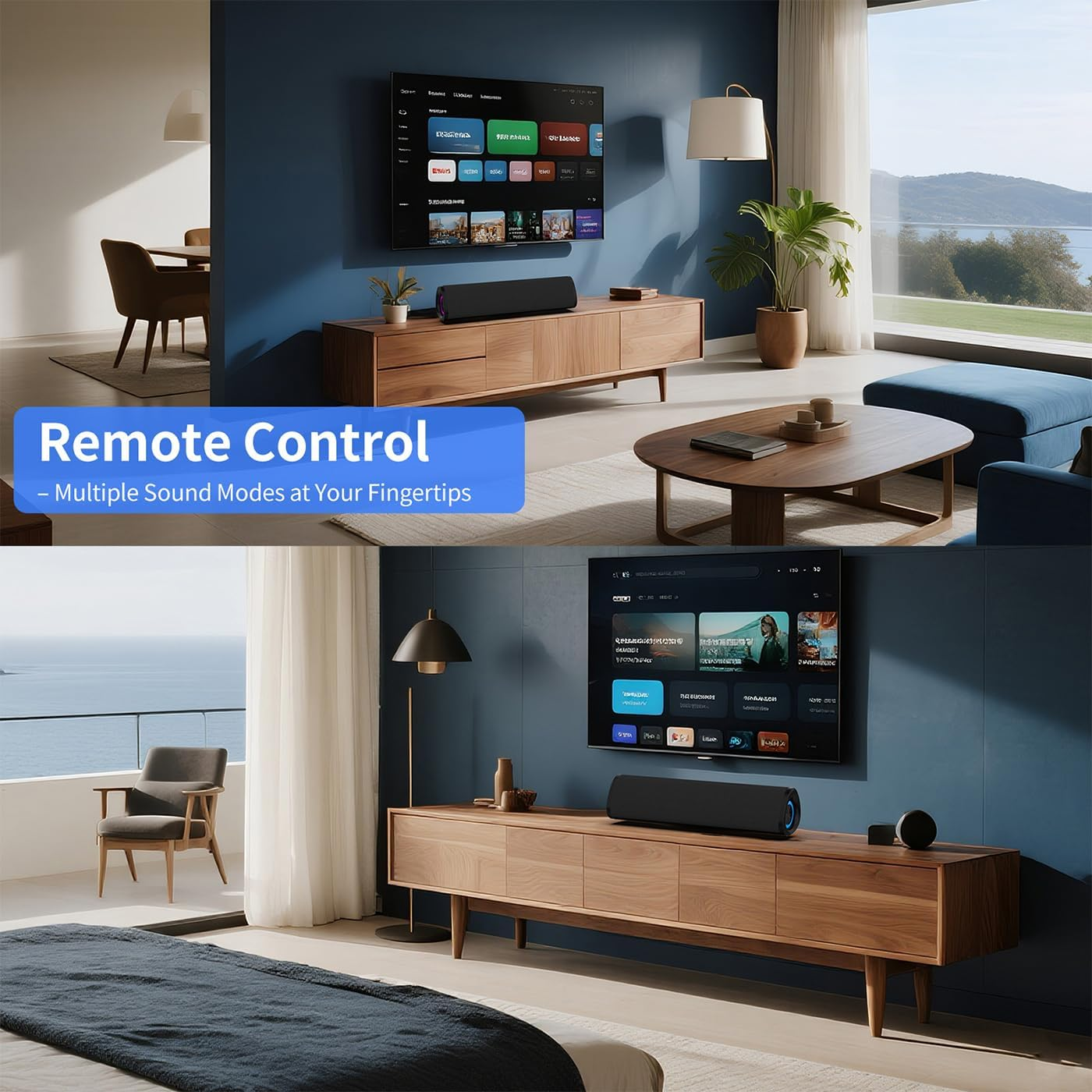 Sound Bar for Smart TV, Surround Sound System for Tvs &ndash; 50W Bluetooth Soundbar with Bluetooth, ARC, Optical, and AUX Connectivity, Remote Control, Wall-Mountable, Compatible with TV, PC, and Phone image number 1