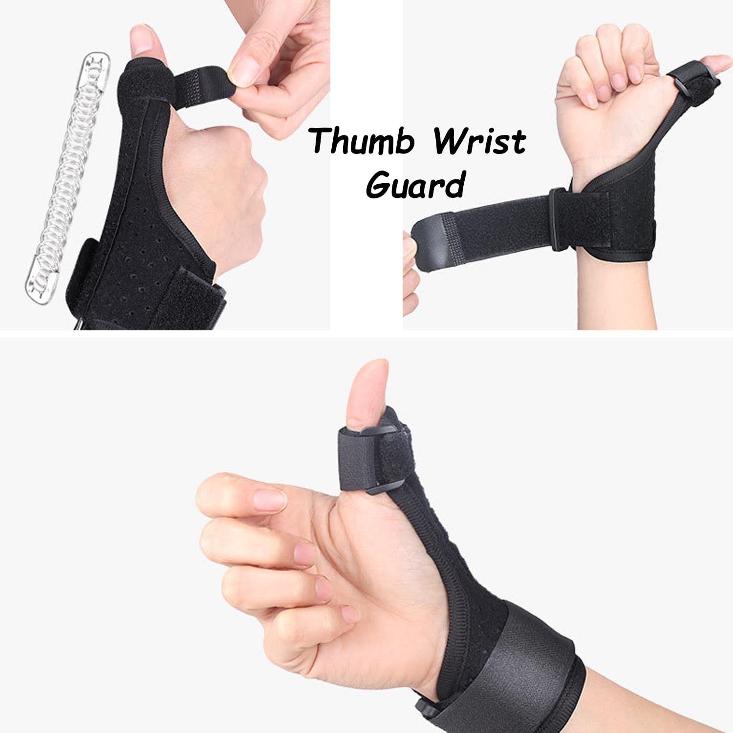 Thumb Splint Brace with 2 Lined Supports, Thumb & Wrist Stabilizer Splint for Trigger Thumb, Pain Relief, Arthritis, Tendonitis, Sprains, Carpal Tunnel - Reversible Left or Right Hand image number 3