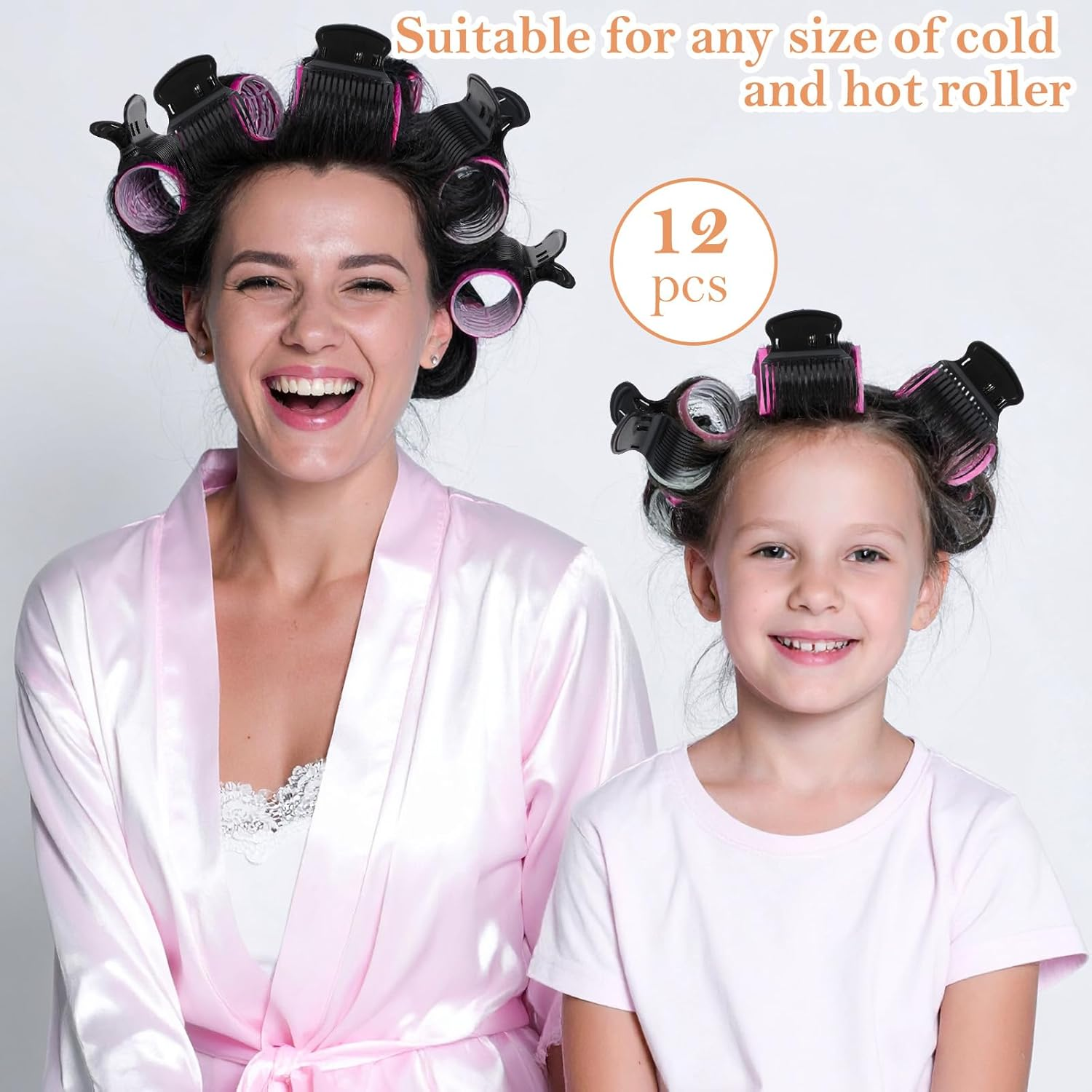 YUXIANLB Pack of 12 Hot Curler Clips Plastic Hair Curler Claw Clips Replacement for Styling Hair Parts in Women Black Lightweight Accessories for Daily Care and Styling image number 3