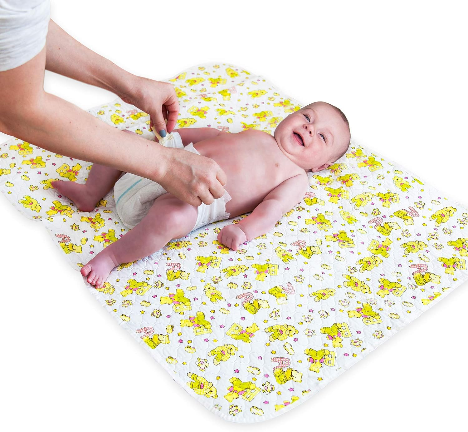 Baby Changing Mat - 31,5 X 25,5 Inch Waterproof Portable Travel Changing Pad - Wipeable Liners with Reinforced Double Seams - Change Diaper on the Go - Foldable Large Baby Nappy Changer Mat