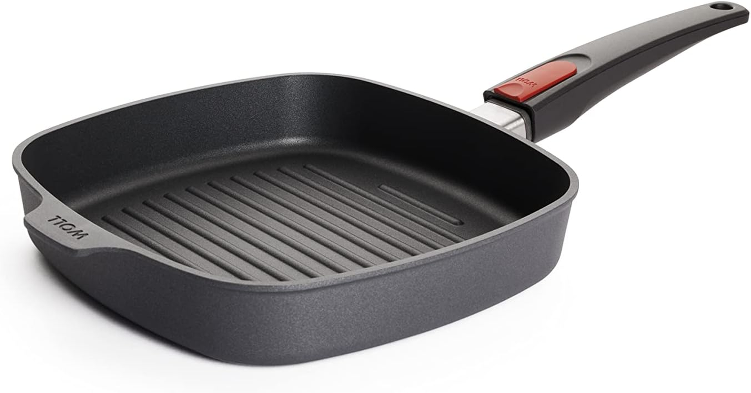 Woll Diamond Lite Grill Pan 24 X 24 Cm Square with Grooves and Removable Handle - Non-Stick Cast Aluminium, Oven-Safe, Suitable for Ceramic, Gas, Electric & Halogen - Grill Pan image number 4
