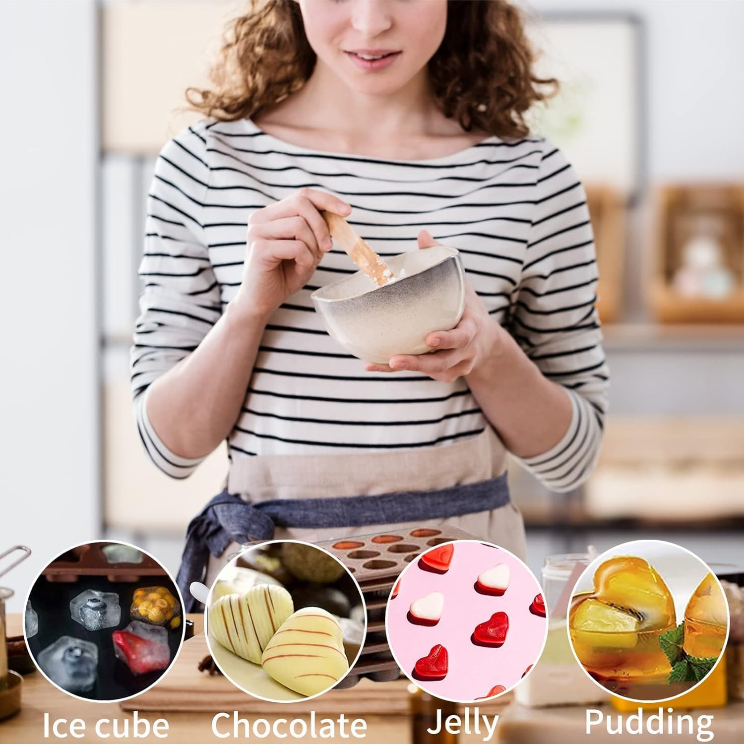 Chocolate Moulds, Silicone Molds, Candy Molds, Silicone Chocolate Molds Trays, Food Grade Silicone Molds, Non-Stick, Suitable for Christmas, Festivals, Parties, Birthdays, Banquets(6Pcs) image number 2