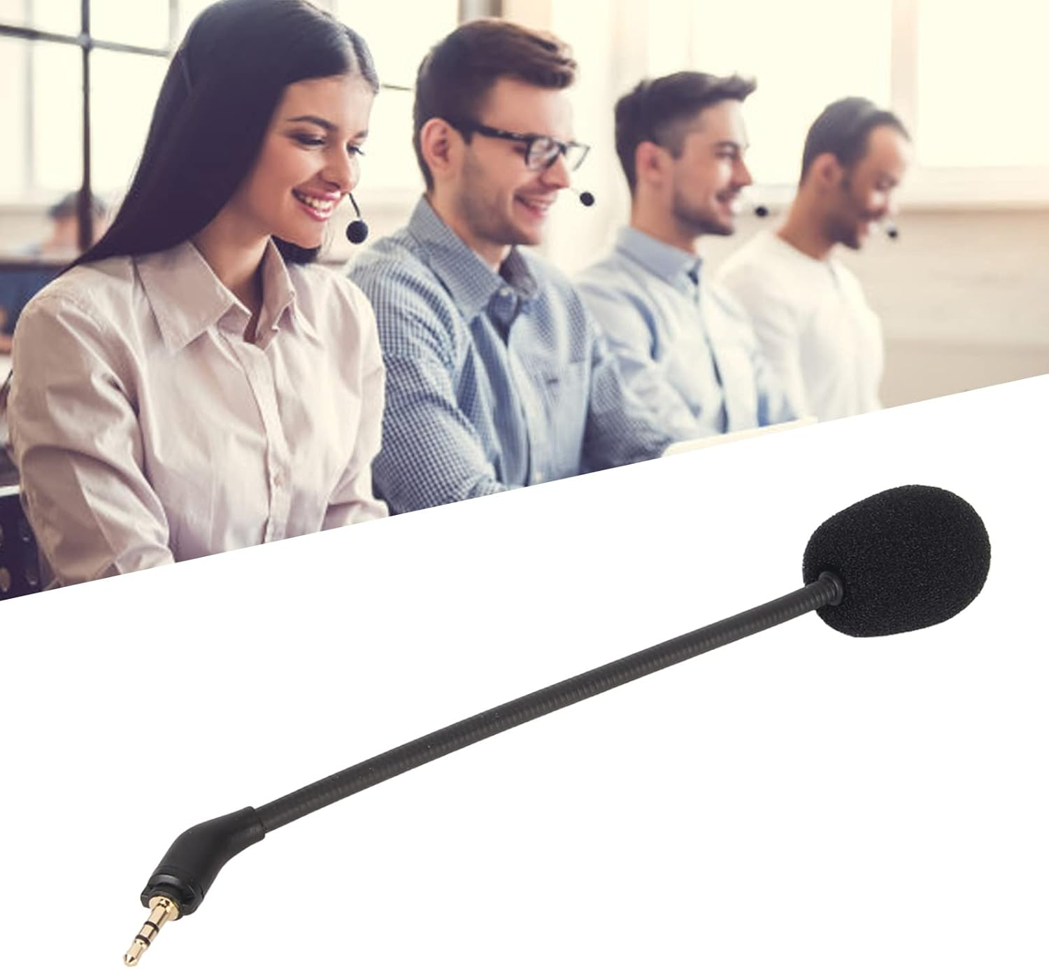 Microphone Replacement for Logitech Astro A30 Headset, Removable Headphones Microphone Boom with Noise Reduction and 2.5 Mm Gold-Plated Curved Plug image number 3