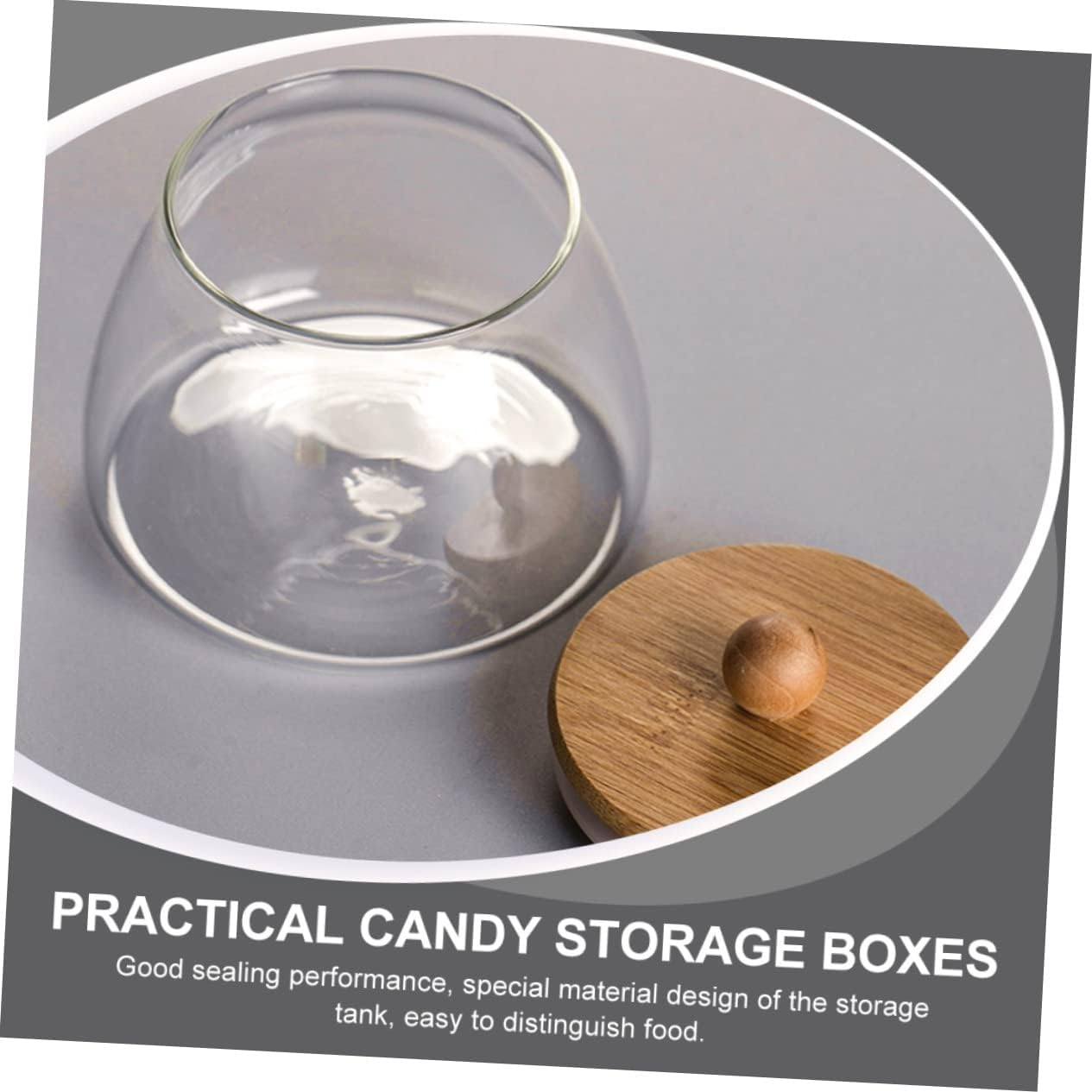 SHOWERORO 2Pcs Glass Storage Jar Lid Airtight Candy and Snack Container for Parties and Home Organization and Design image number 5