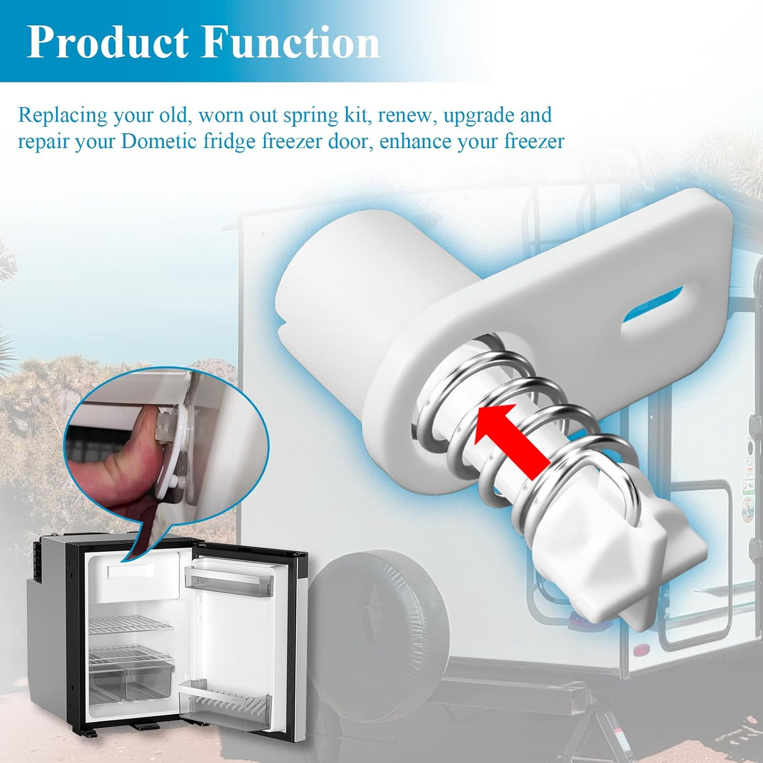 Spring Assembly Kit 3-In-1 Left for Dometic RV Camper Trailer Single Door Fridge Freezer (3-In-1 Spring Set) image number 3