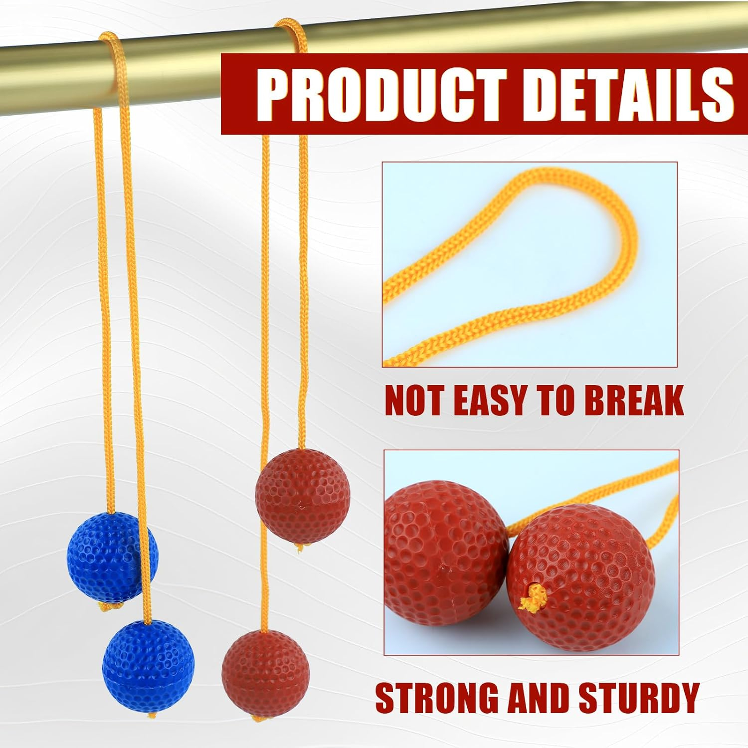 PEUTIER 6 Packs Ladder Ball Replacement, Ladder Ball Toss Game Ladderball Throwing Ball Tournament-Style Balls Accessories for Sports Game Toss Match (Red&Blue)