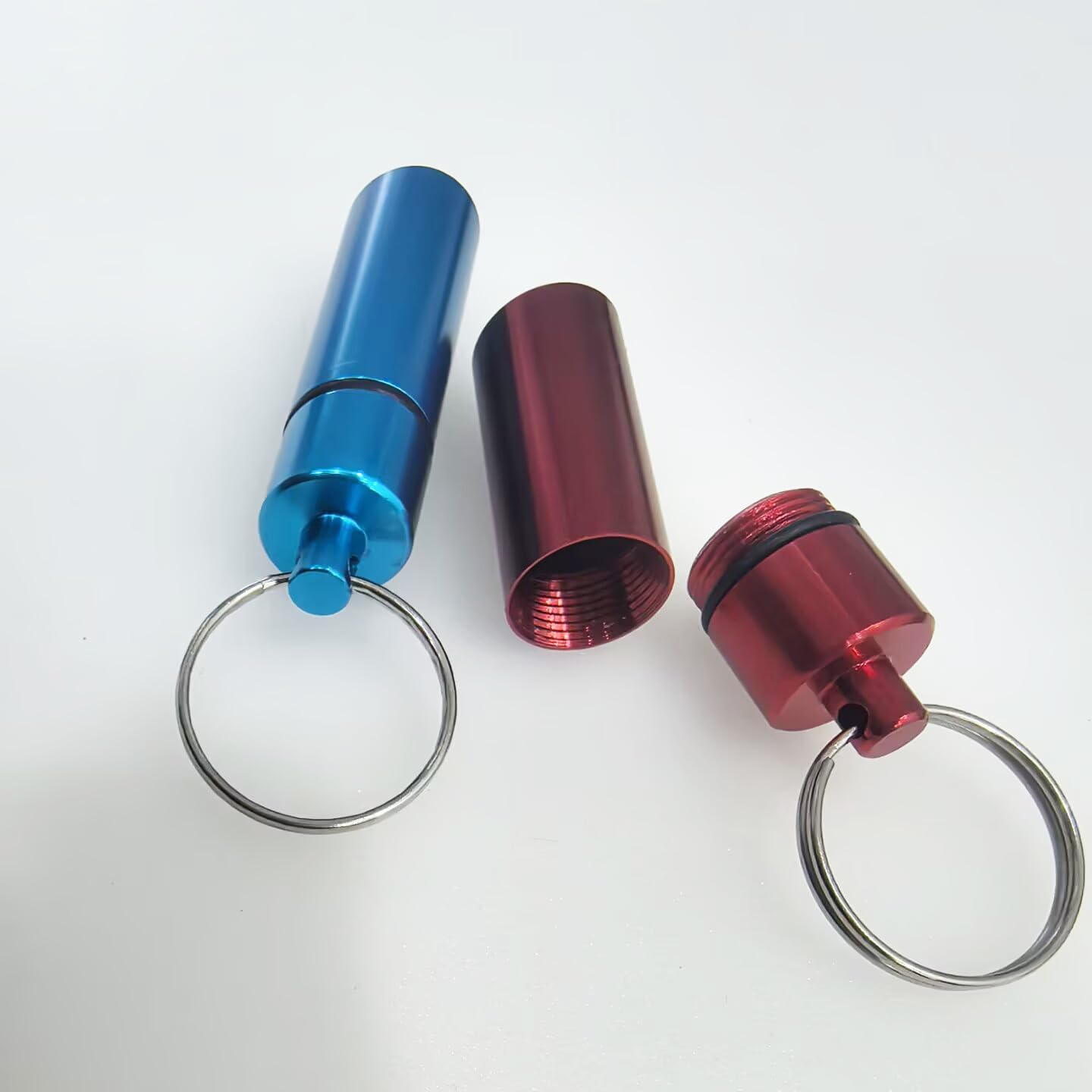 12 Pieces Aluminum Pill Box, Betterjonny 7 Colors Waterproof Portable Pill Case Bottle Container Travel Medicine Pill Holderfor Outdoor Sports