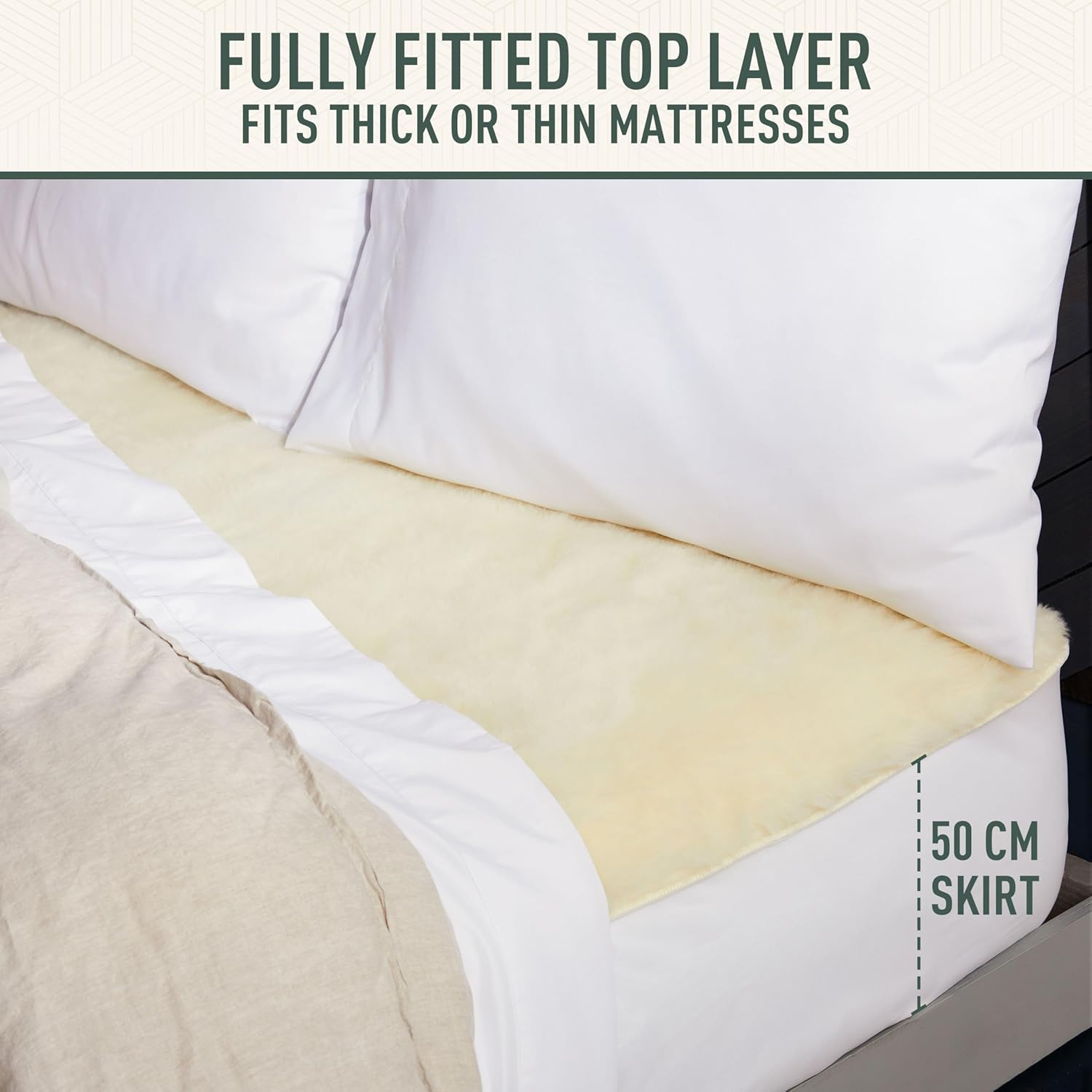 Sunbeam Sleep Perfect Wool Fleece Electric Blanket Queen | 100% Australian Wool, Fully Fitted, Antibacterial, Washable Dual Controls, Auto-Off Timer with Overheat Protection BLW6651 image number 1