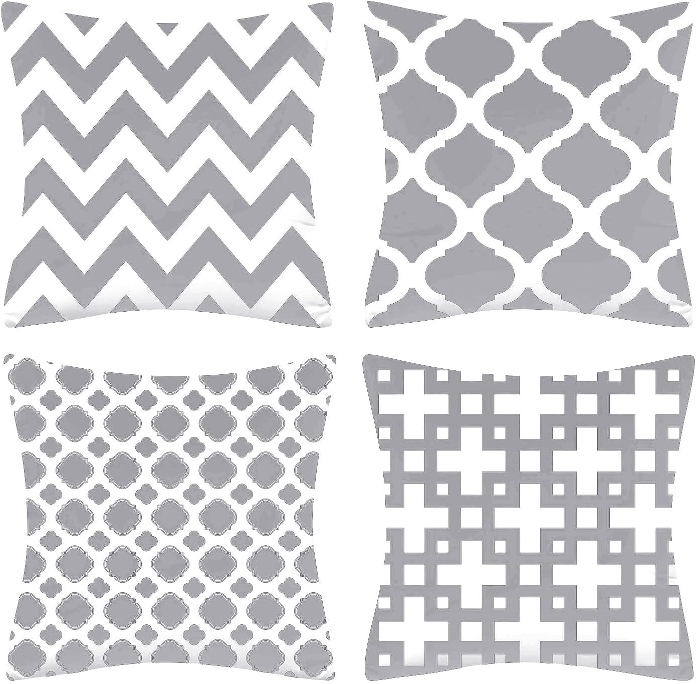 Set of 4 Luxton Grey Hamptons Cushion Covers Home Decoration Cushion Covers 45X45Cm