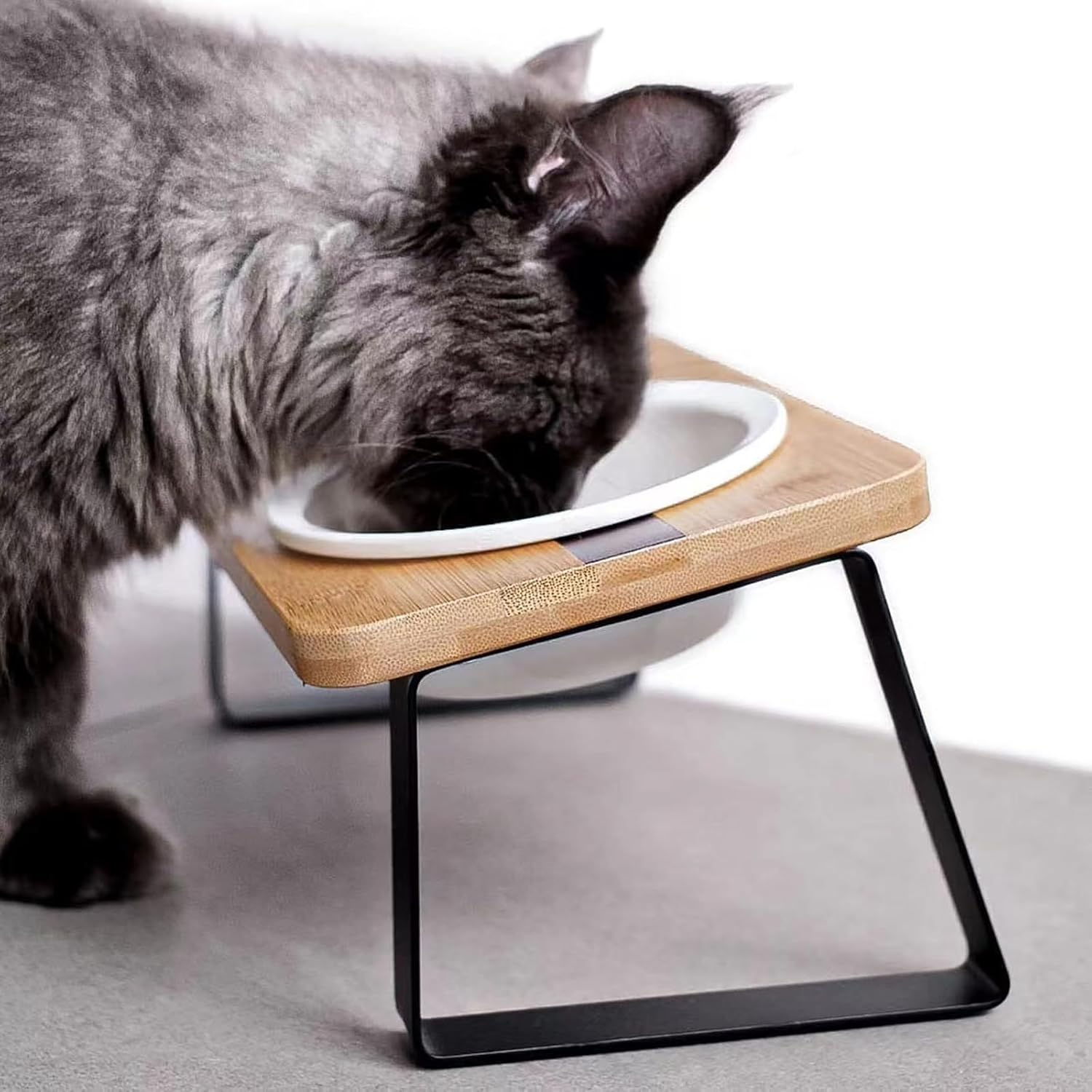 SUNOYA Raised Cat Bowl, Cat Feeding Station, 15&deg; Tilted Feeding Station, Feeding Bowl and Water Bowl for Cats and Small Dogs