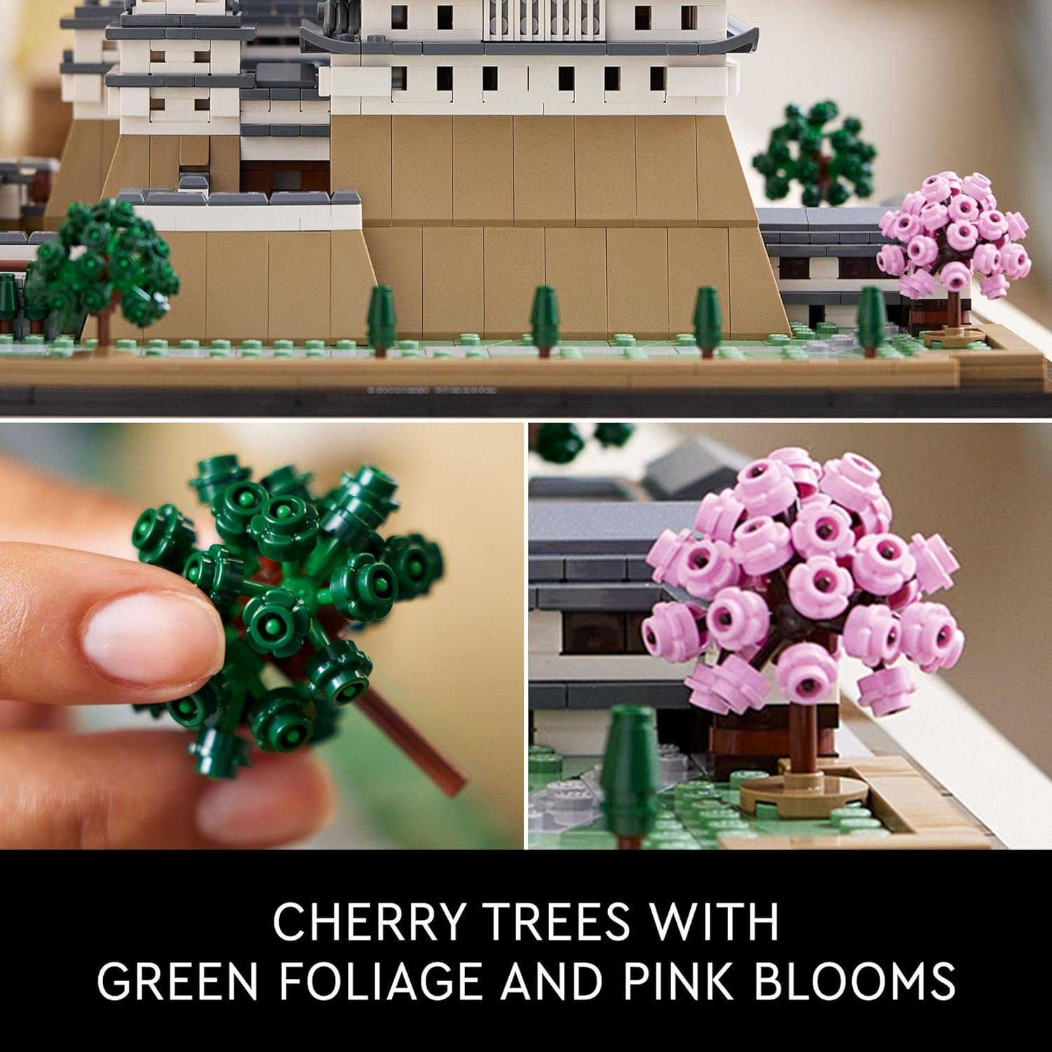 LEGO Architecture Himeji Castle, Collectible Model Building Kit for Adults, Idea for Fans of Creative Gardening and Japanese Culture, Relaxing 3D Puzzle or Desk Toy with Cherry Blossom Trees 21060 image number 5