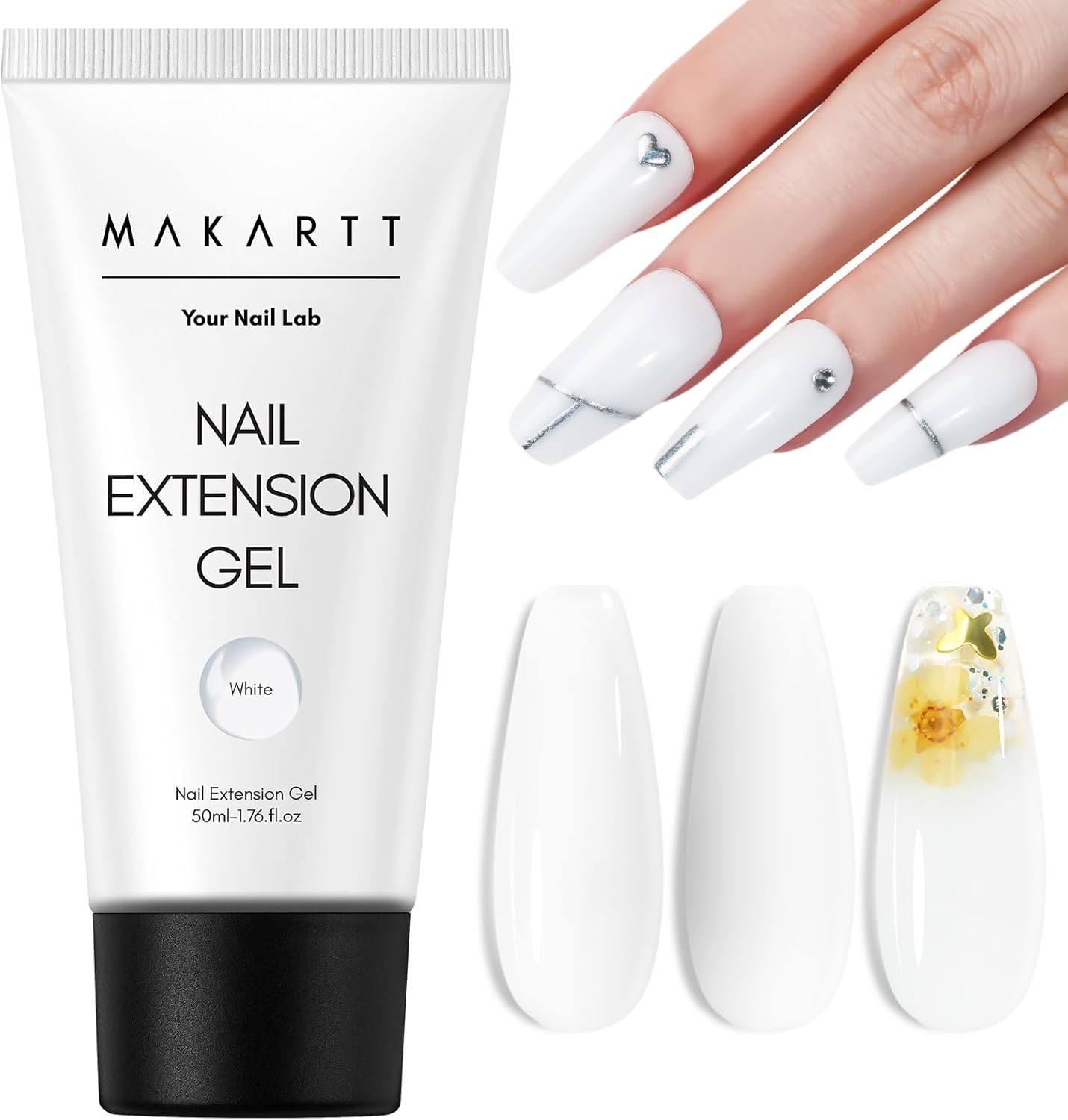 Makartt P-21 Clear Poly Nail Gel 50ML 1.76Oz Builder Gel Nail Extension Gel Nail Enhancement Nail Thickening Tool