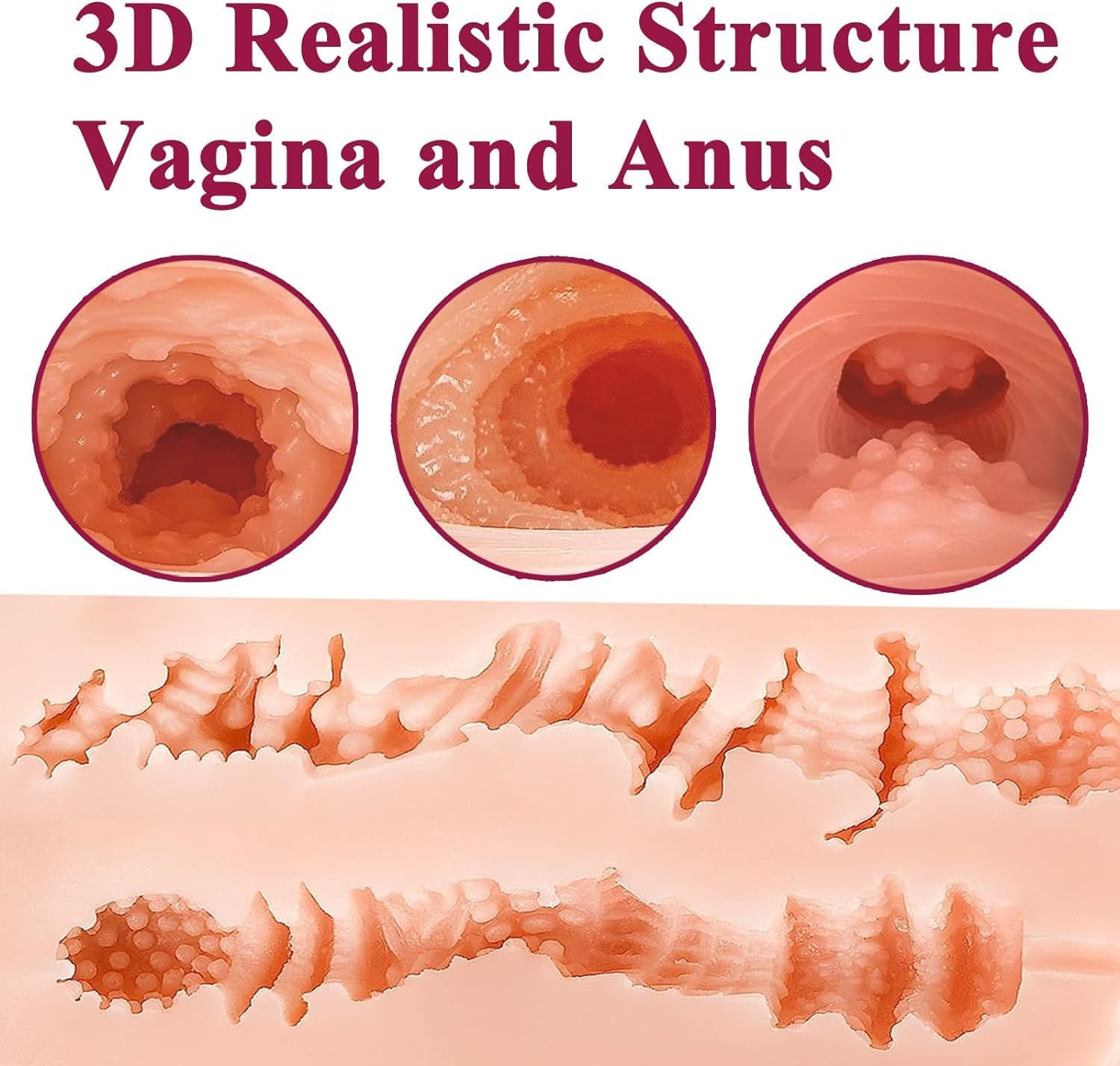 YUKAIONE 2-In-1 Male Masturbator with Realistic 3D Design, Pocket Erotic Toy with Pink Skirt, Textured Pussy and Ass for Men(Pink)