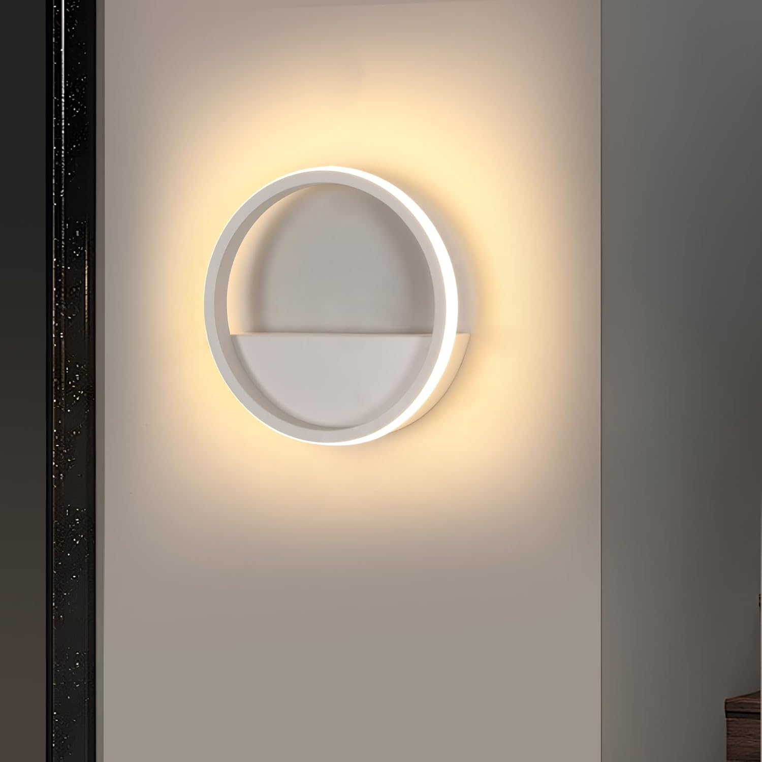 Comely LED Wall Light round 12 W, Warm White 3000 K, Aluminium Indoor Wall Lamp, Diameter 20 Cm, Outdoor Light, Modern Design for Living Room, Hallway, Bedroom image number 4