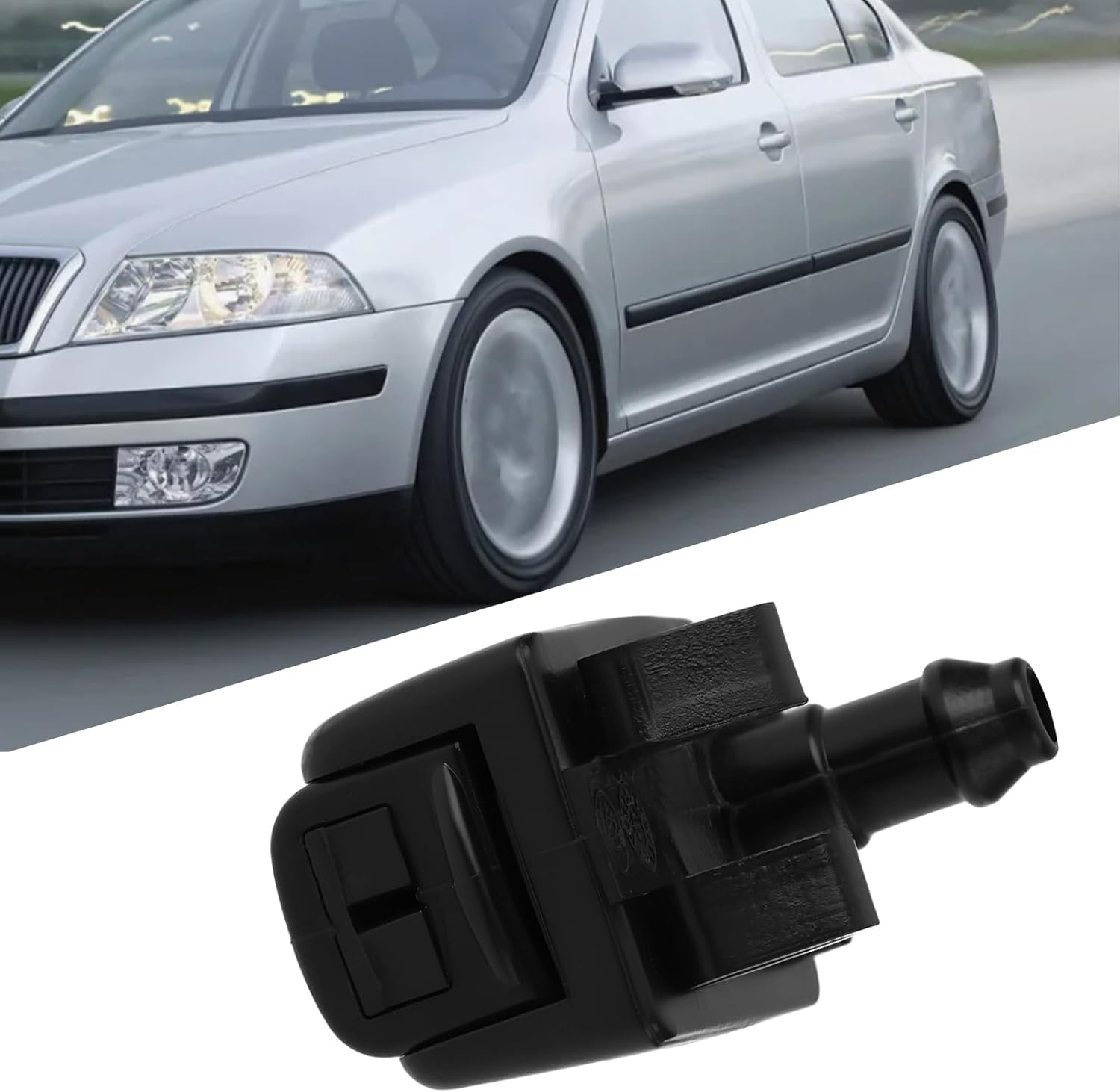 2Pcs Windshield Washer Nozzle 1Z0955985 Compatible with Skoda Octavia 2004-2013