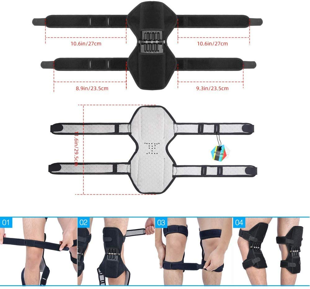 Climbing Booster, Knee Booster Joint Support Pad Spring Knee Strap Brace Knee Pad Mechanical Thin Lifter for Hiking, Running, Stair Climbing, Gym Squats image number 1