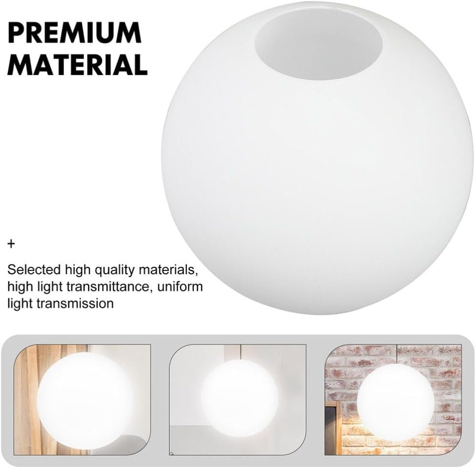 Alipis Frosted Glass Lampshade 5 Inch round Globe Ceiling Lamp Shade Replacement Textured Pendant Light Cover for Living Room Bedroom Decor image number 4