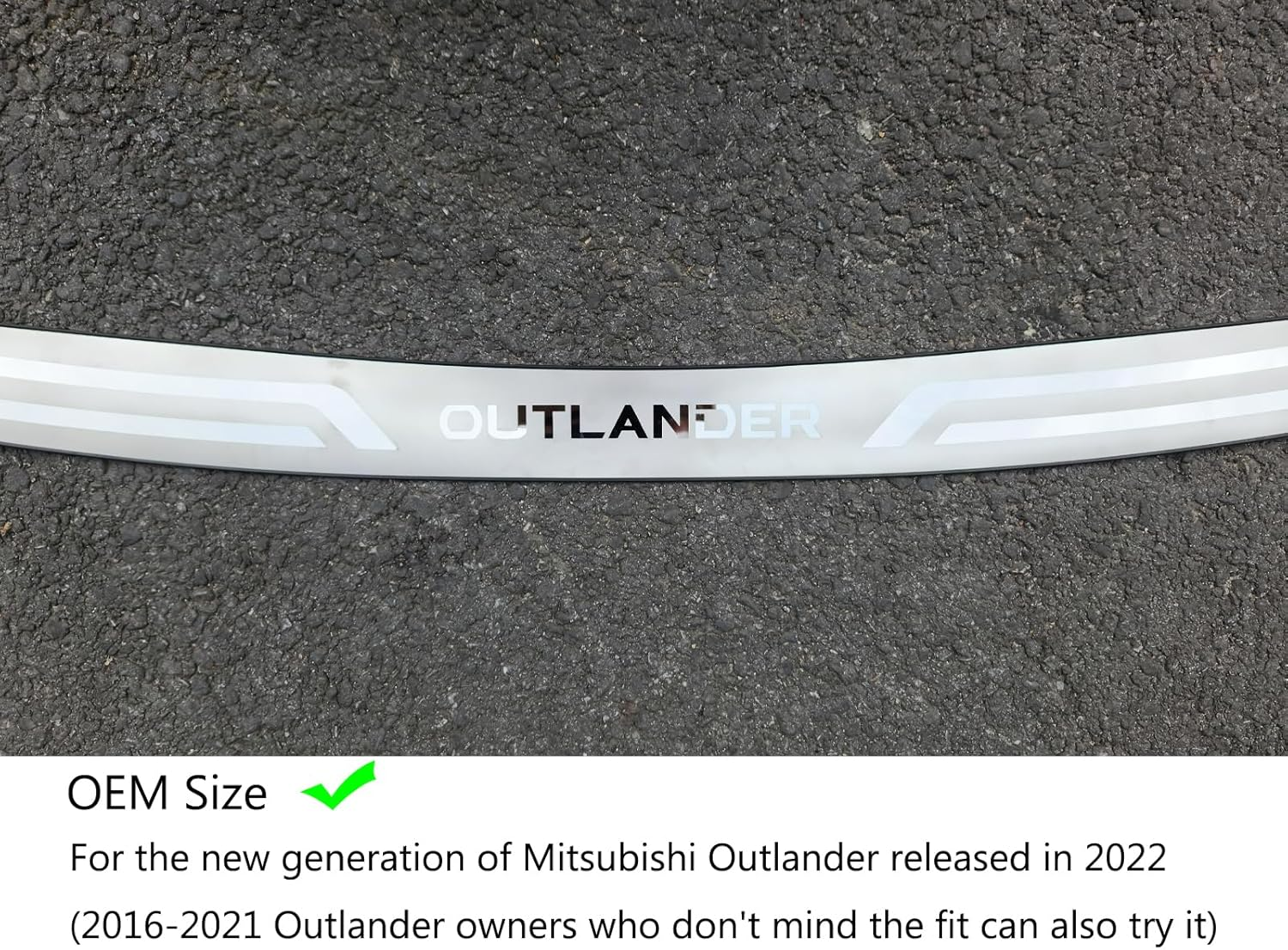 GZBFTDH Stainless Steel Rear Bumper Protector, for Mitsubishi Outlander Accessories 2022 2023, Auto Parts Car Tailgate Back Door Sill Cover Scuff Plate Strip Guard Protection,Silver image number 3