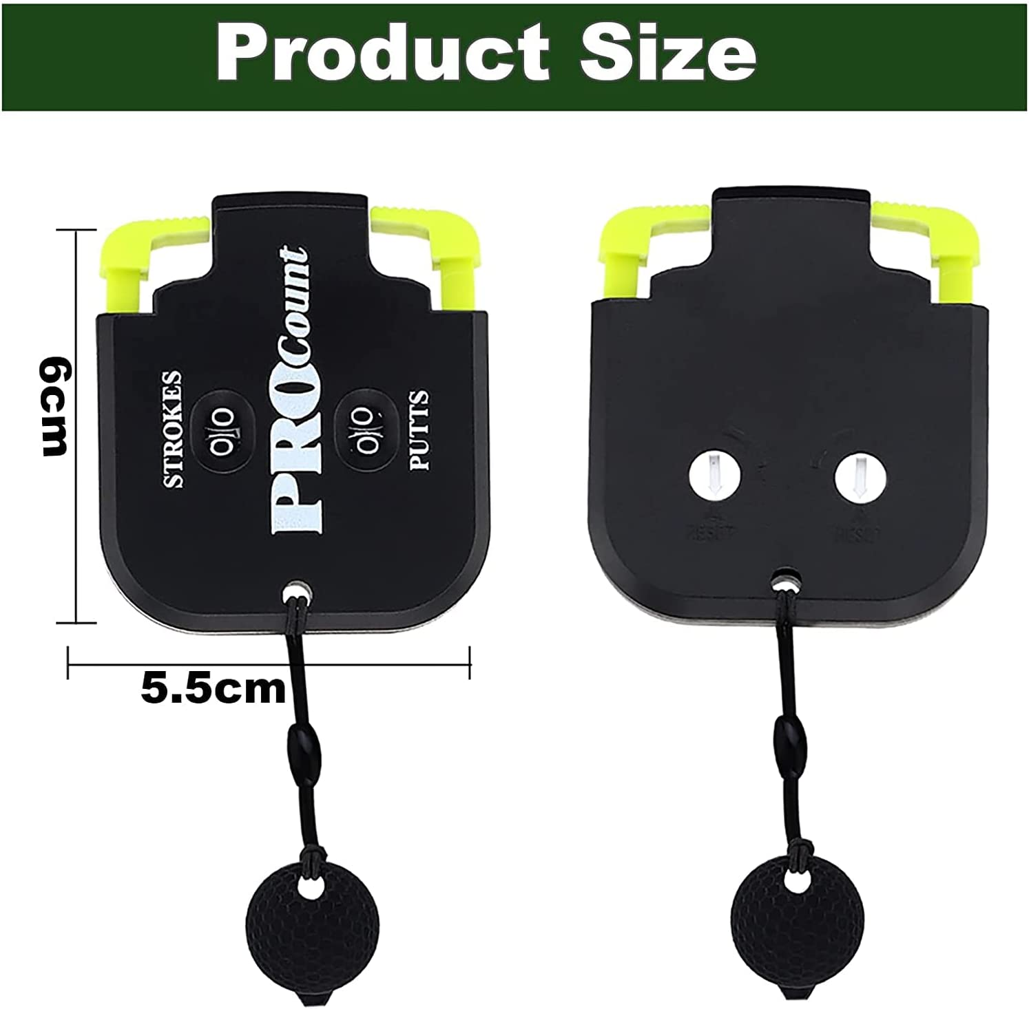 HH-GOLF 2 Digit 1-99 Golf Score Counter, Strokes and Putts Golf Score Shot Stroke Counter image number 1