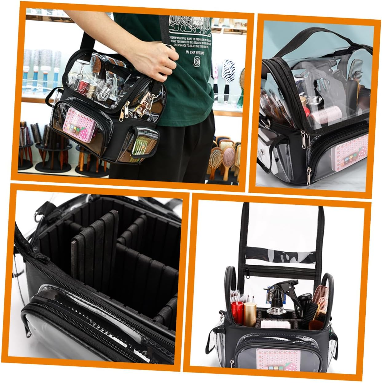 OATIPHO Tool Box Bag Large Capacity Makeup Case for Hairstylist Barber Travel Bag Zipper Organizer for Hair Tools and Supplies for Travel Organiser image number 2