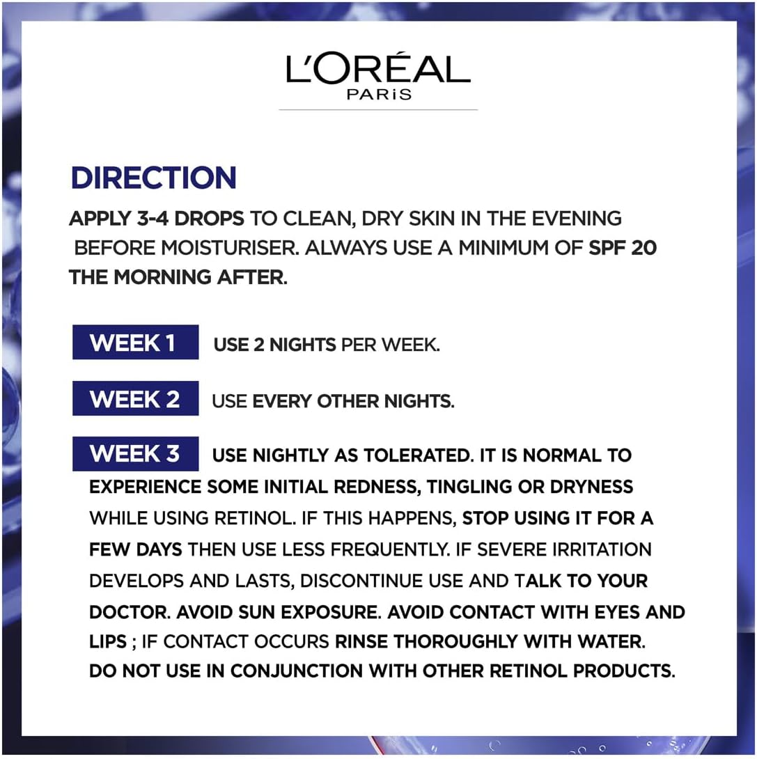 L'Or&eacute;al Paris, Night Serum, Hydrates & Renews Skin, Revitalift Laser Pure Retinol, 30 Ml image number 4